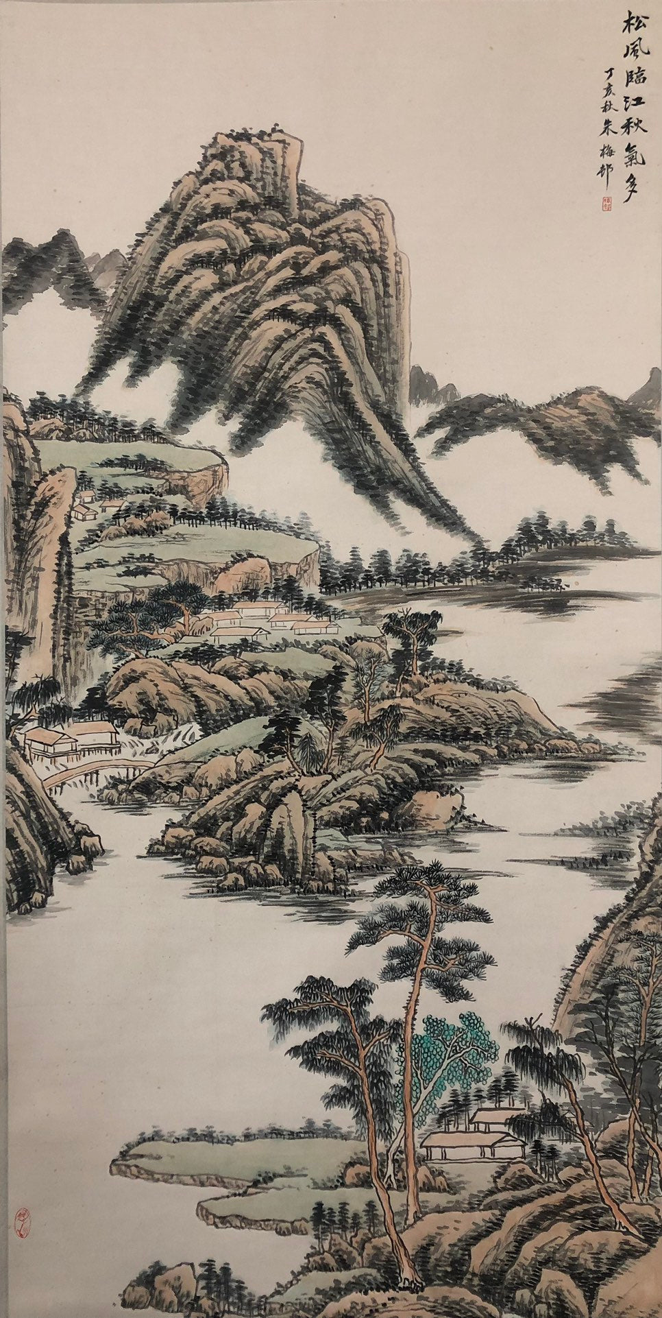 A Chinese Ink Painting Hanging Scroll By Zhu MeiCun