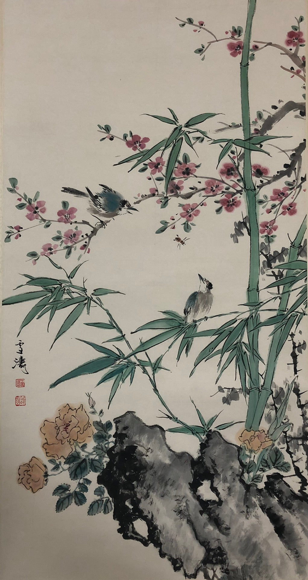 A Chinese Ink Painting Hanging Scroll By Wang XueTao