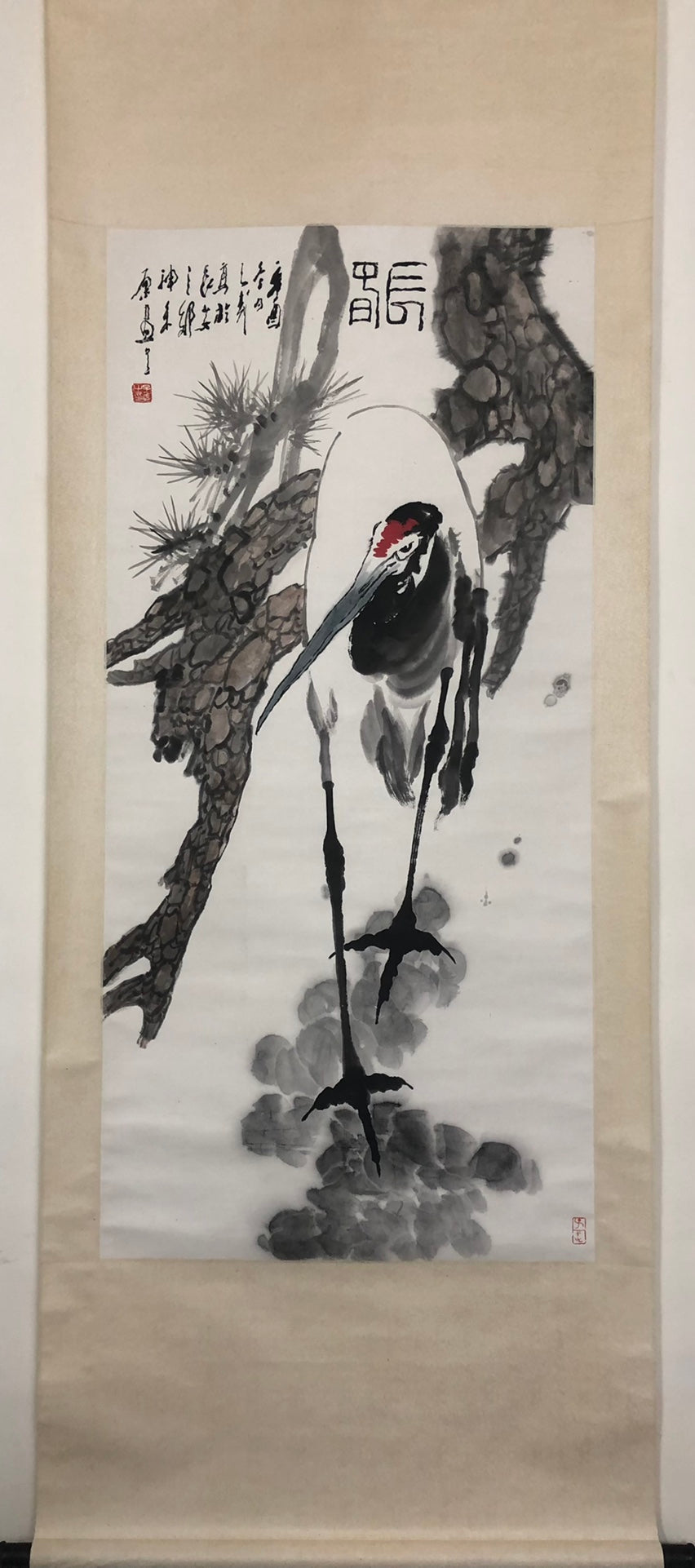 A Chinese Ink Painting Hanging Scroll By Wang ZiWu