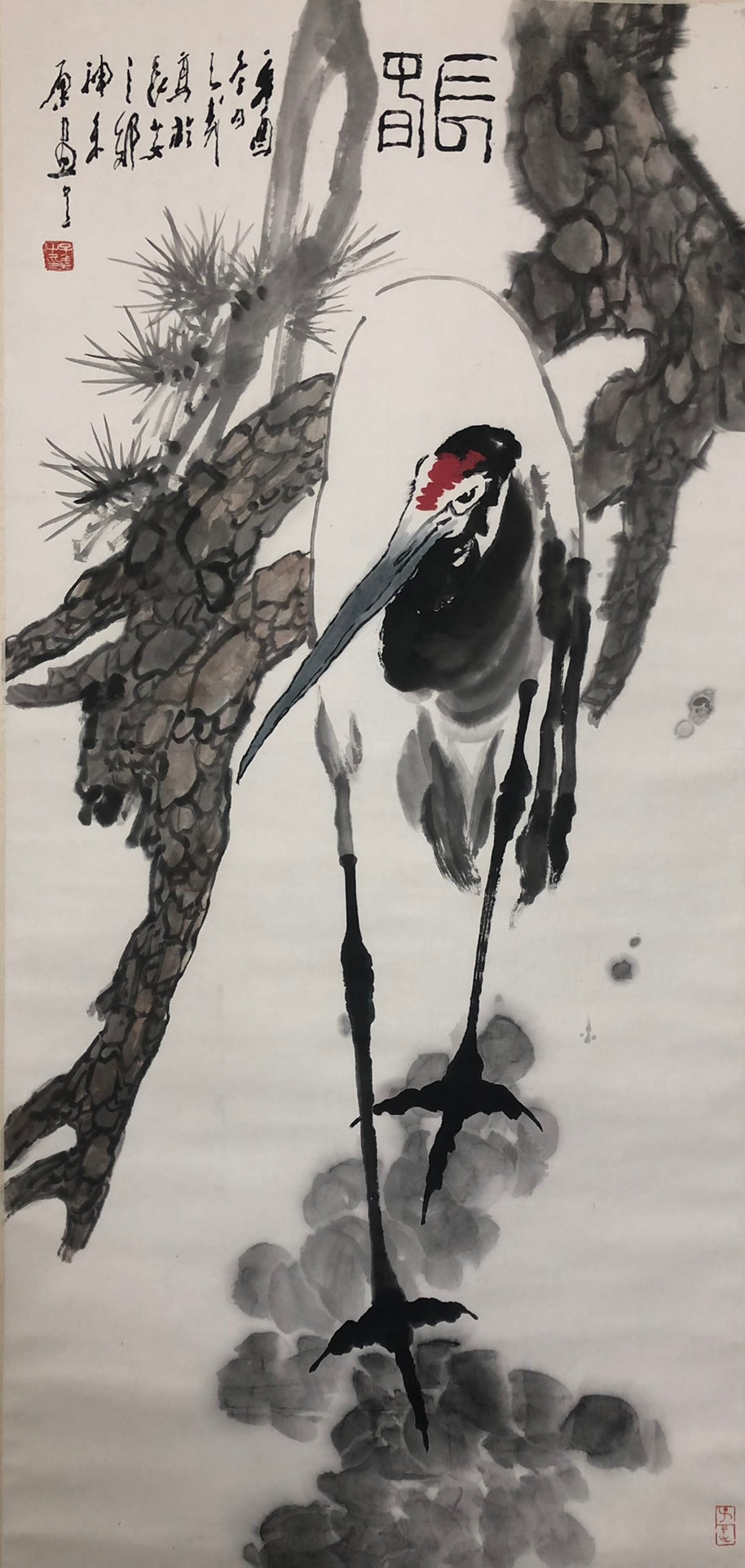 A Chinese Ink Painting Hanging Scroll By Wang ZiWu