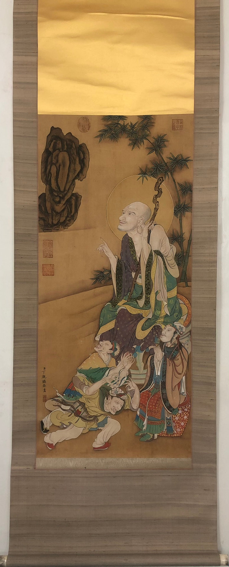 A Chinese Ink Painting Hanging Scroll By Ding GuanPeng