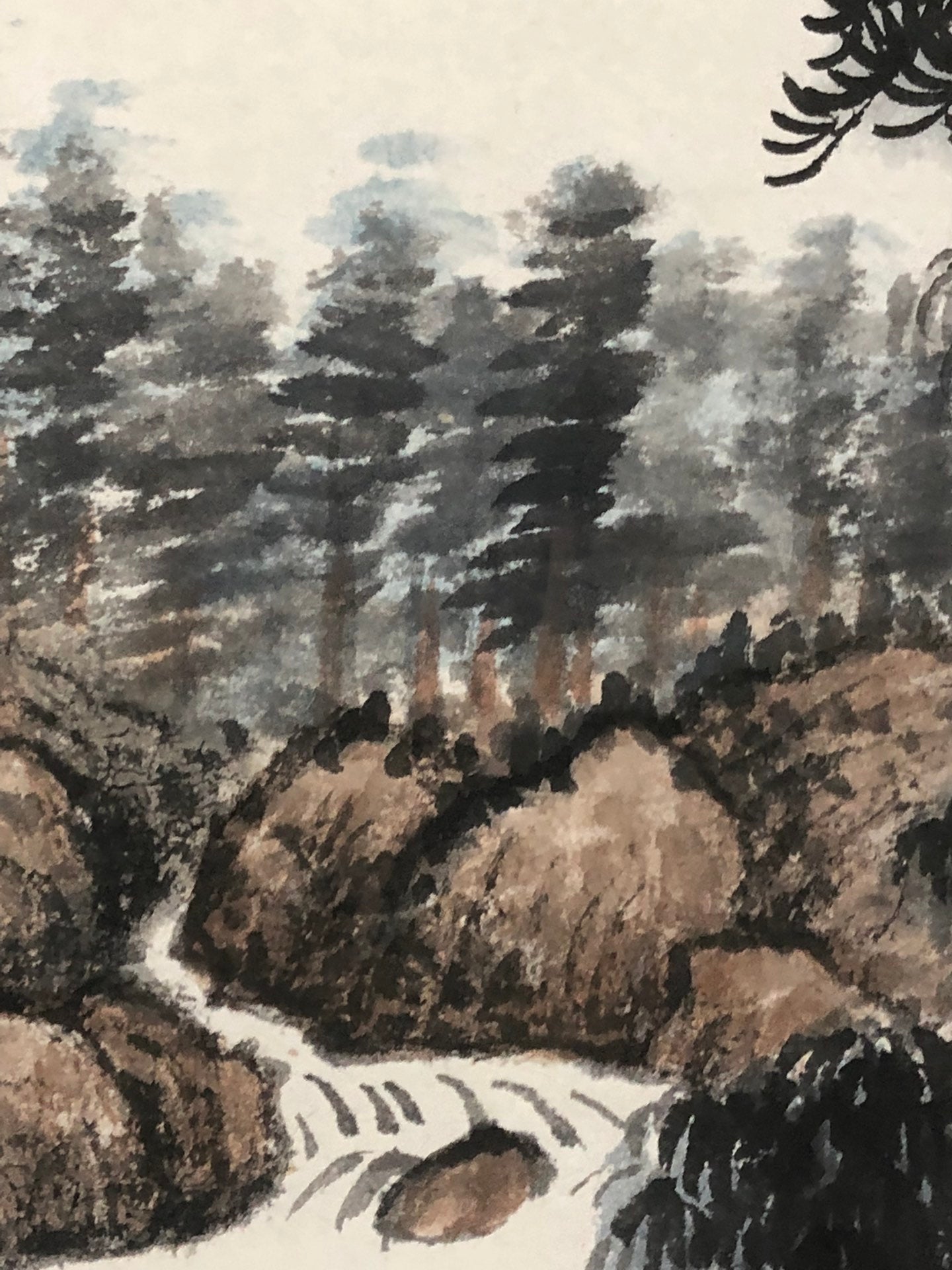 A Chinese Ink Painting Hanging Scroll By Wu HuFan