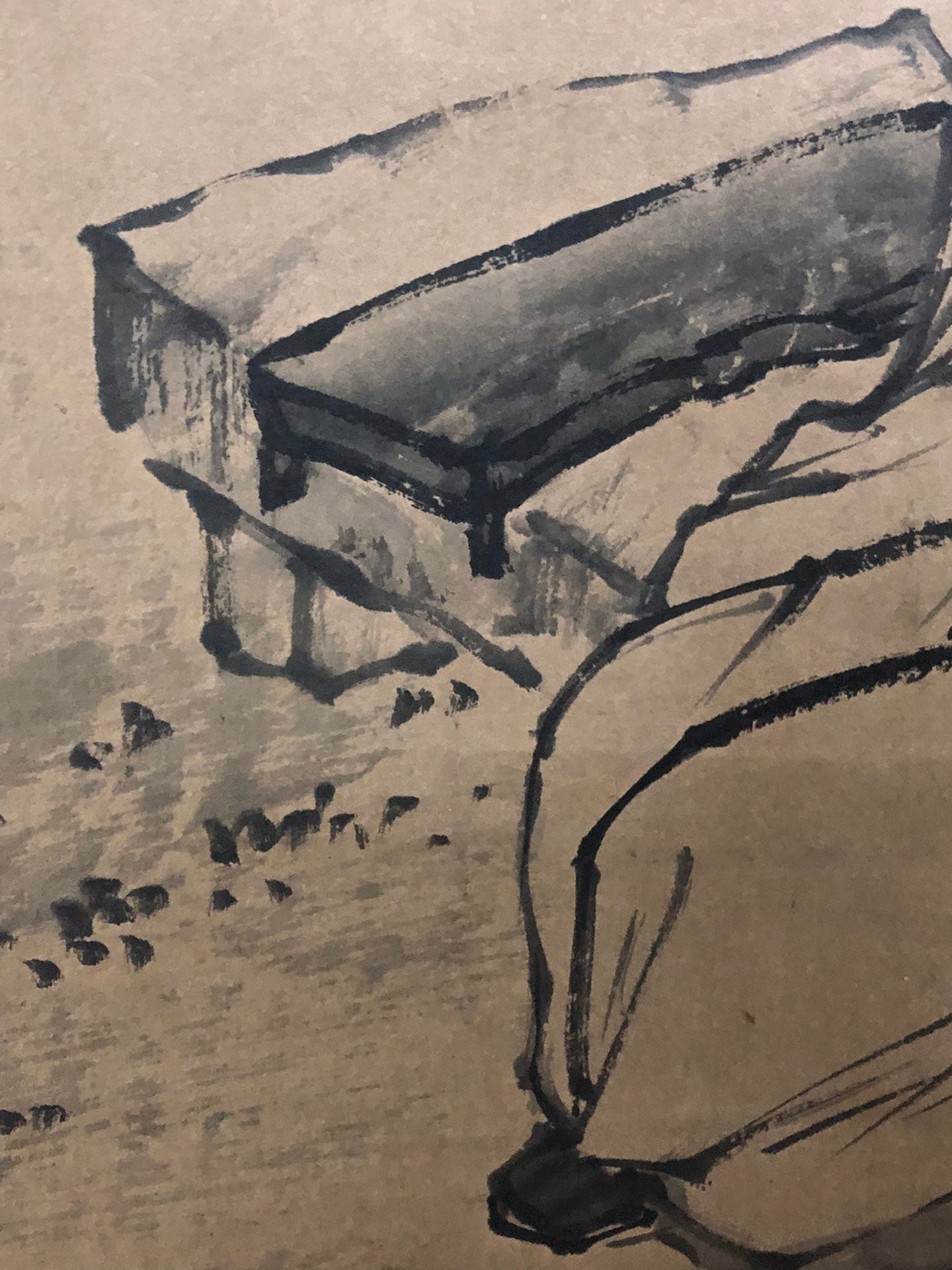 A Chinese Ink Painting Hanging Scroll By Wu Wei