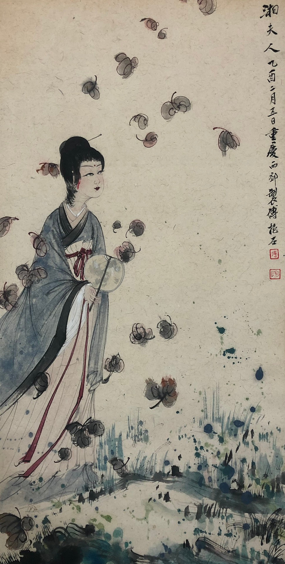 A Chinese Ink Painting Hanging Scroll By Fu BaoShi