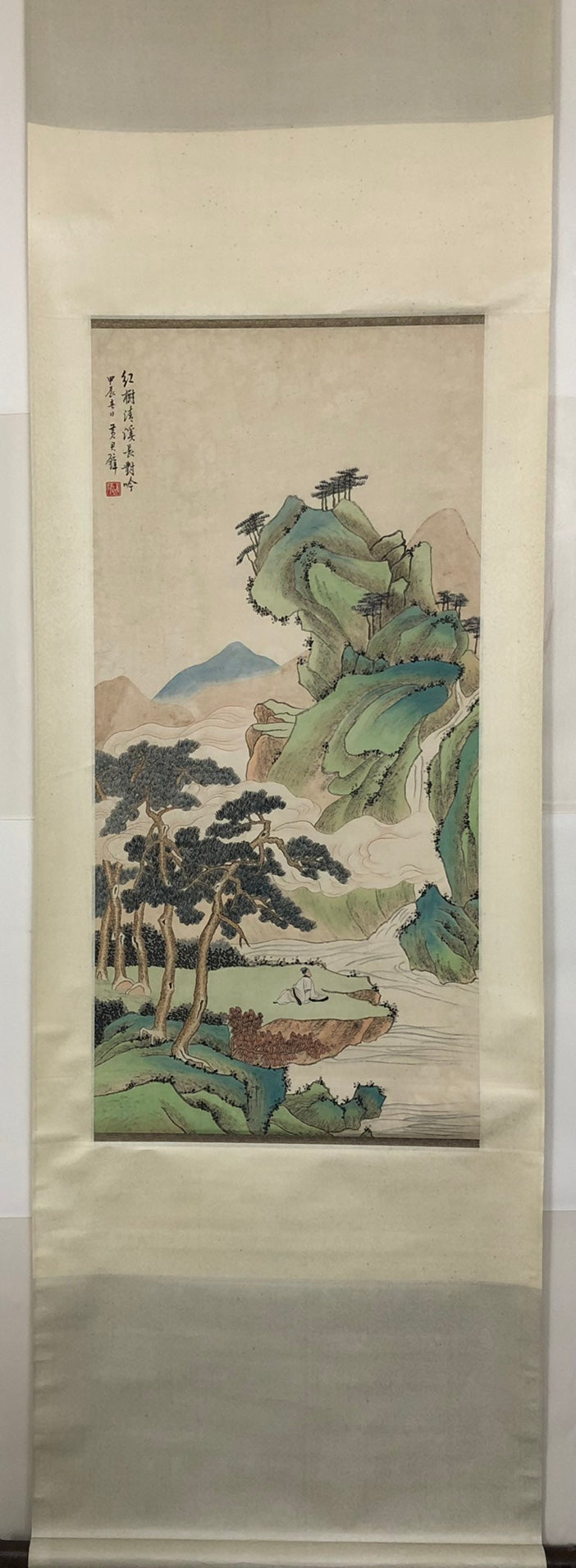 A Chinese Ink Painting Hanging Scroll By Huang JunBi