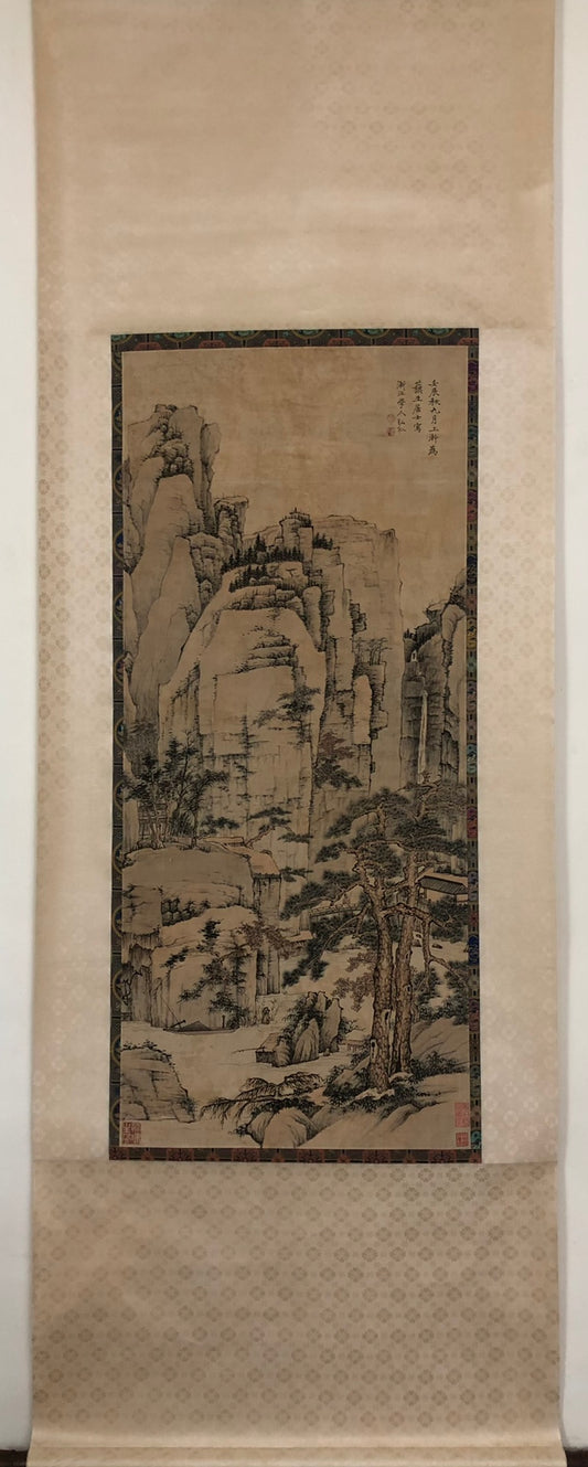 A Precious Chinese Ink Painting Hanging Scroll By Hong Ren