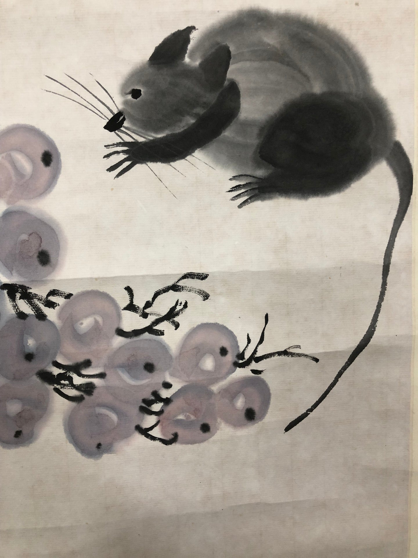 An Exquisite Chinese Ink Painting Hanging Scroll By Qi Baishi