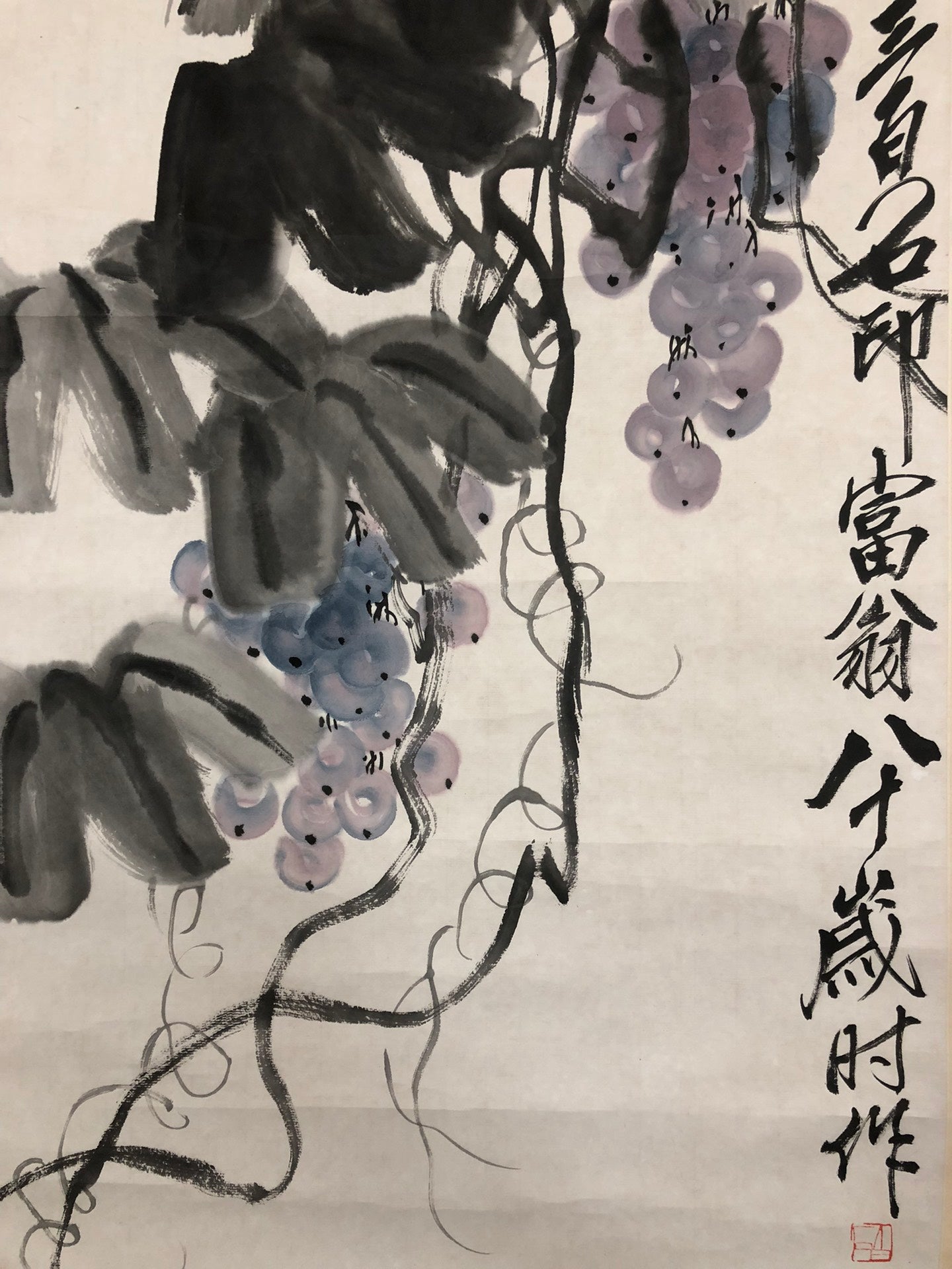 An Exquisite Chinese Ink Painting Hanging Scroll By Qi Baishi