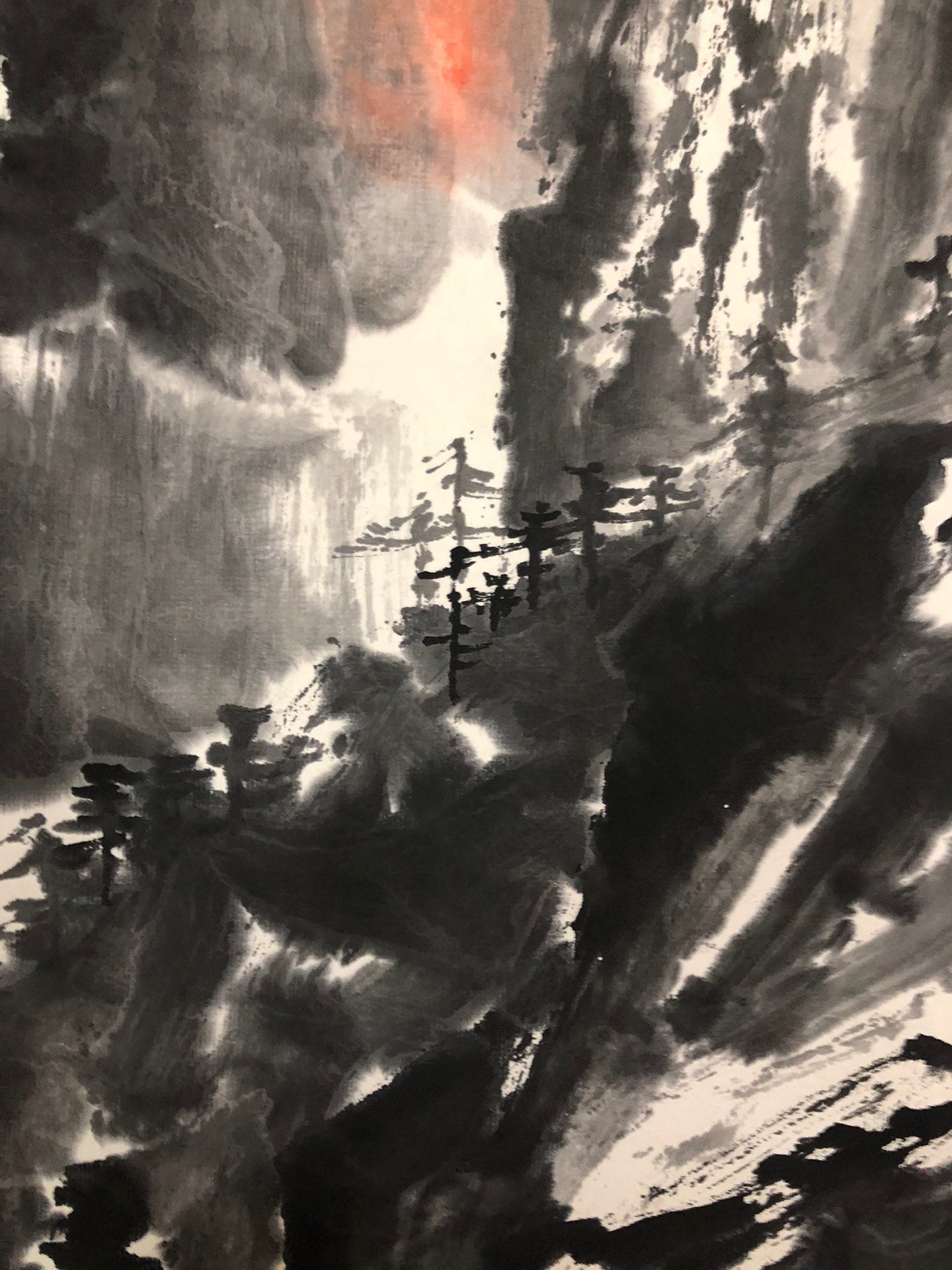 An Exquisite Chinese Ink Painting Hanging Scroll By Shi Lu