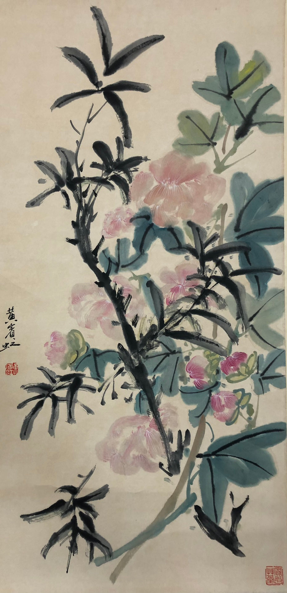 An Exquisite Chinese Ink Painting Hanging Scroll By Huang Binhong