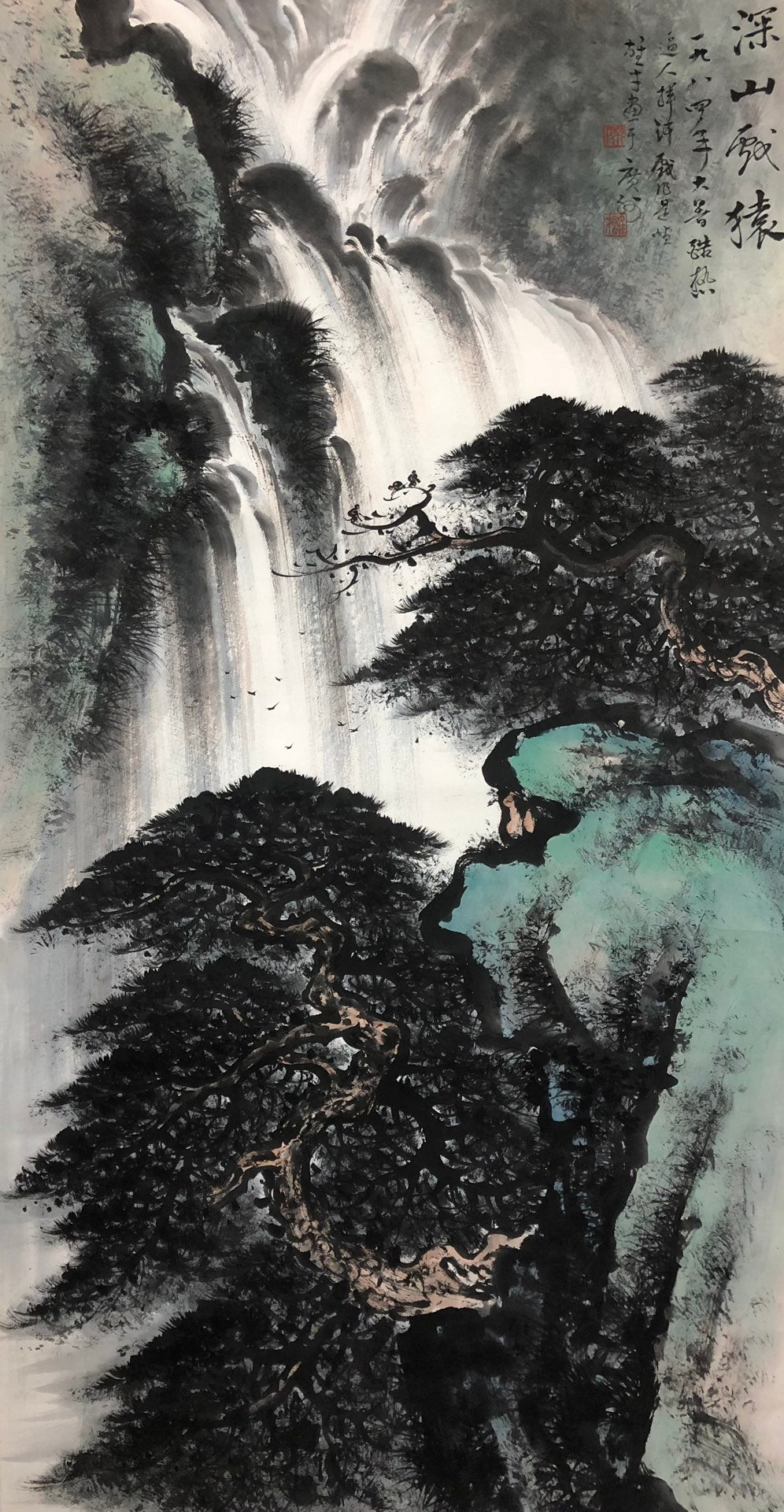 An Exquisite Chinese Ink Painting Hanging Scroll By Li Xiongcai