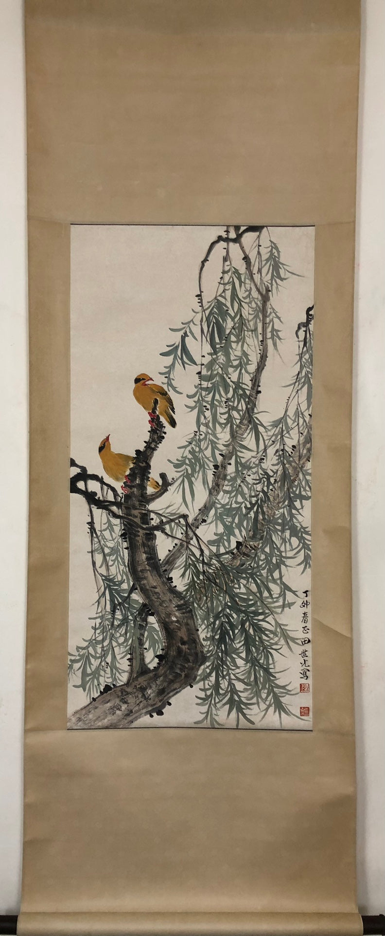 An Exquisite Chinese Ink Painting Hanging Scroll By Tian Shiguang