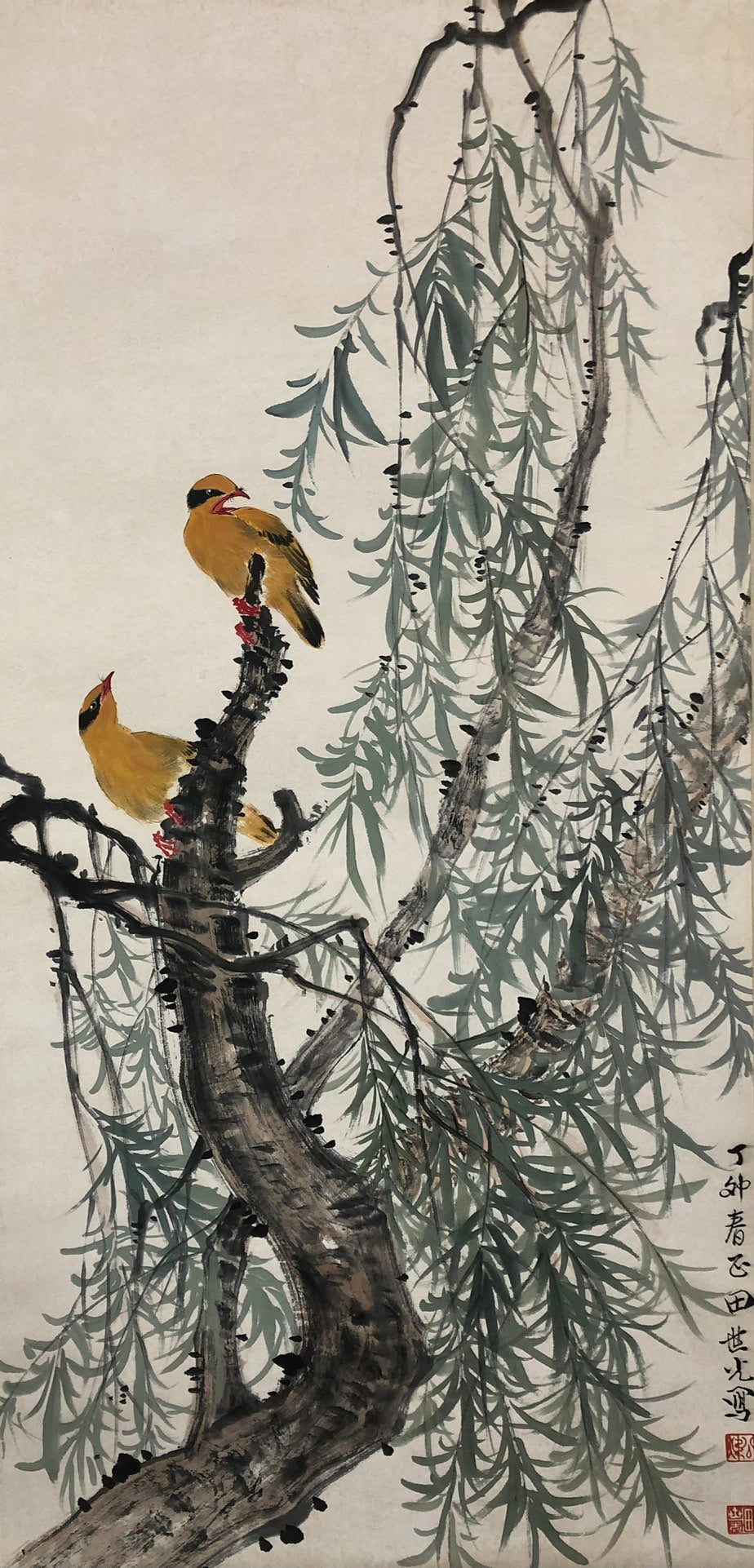 An Exquisite Chinese Ink Painting Hanging Scroll By Tian Shiguang