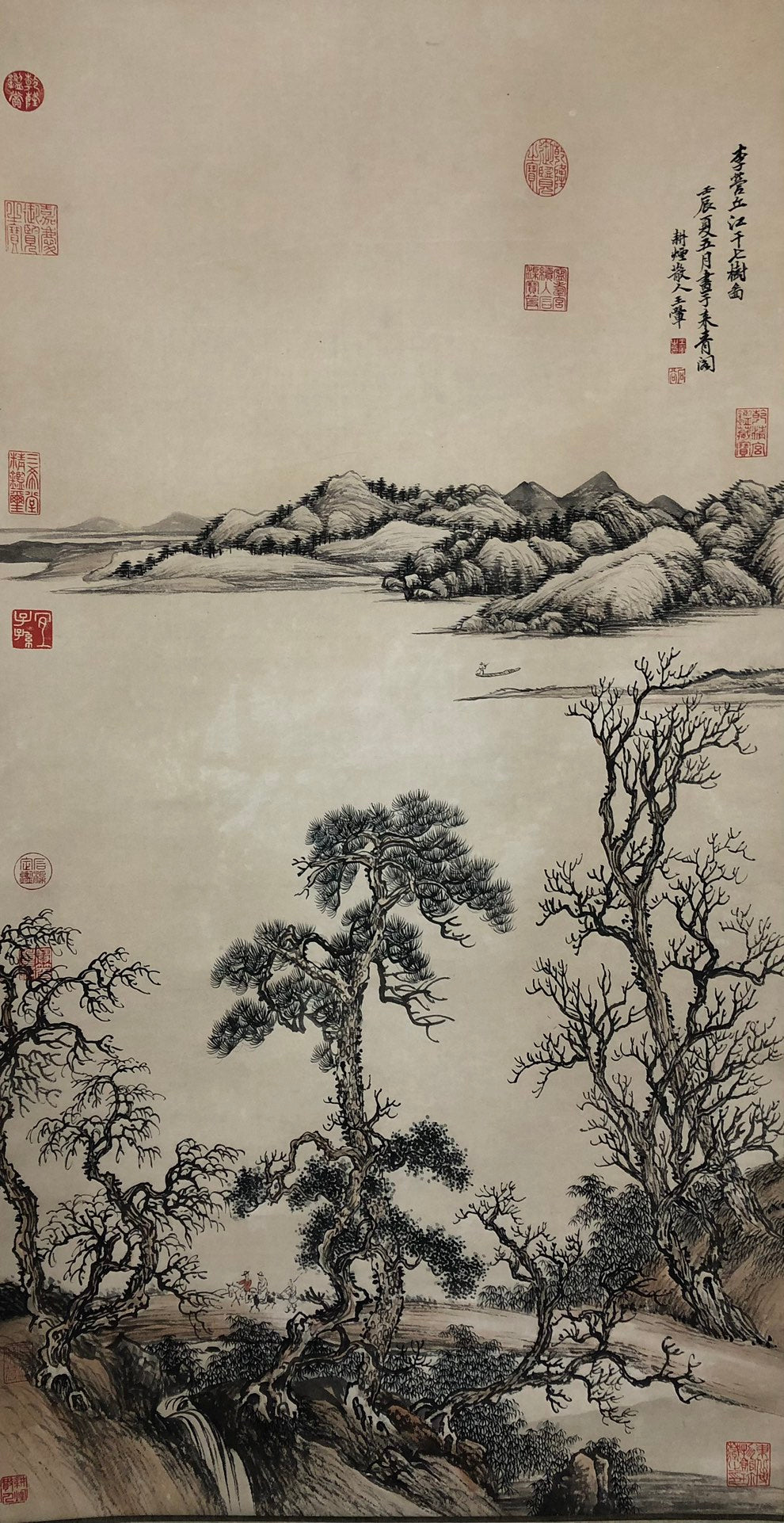 An Exquisite Chinese Ink Painting Hanging Scroll By Wang Hui