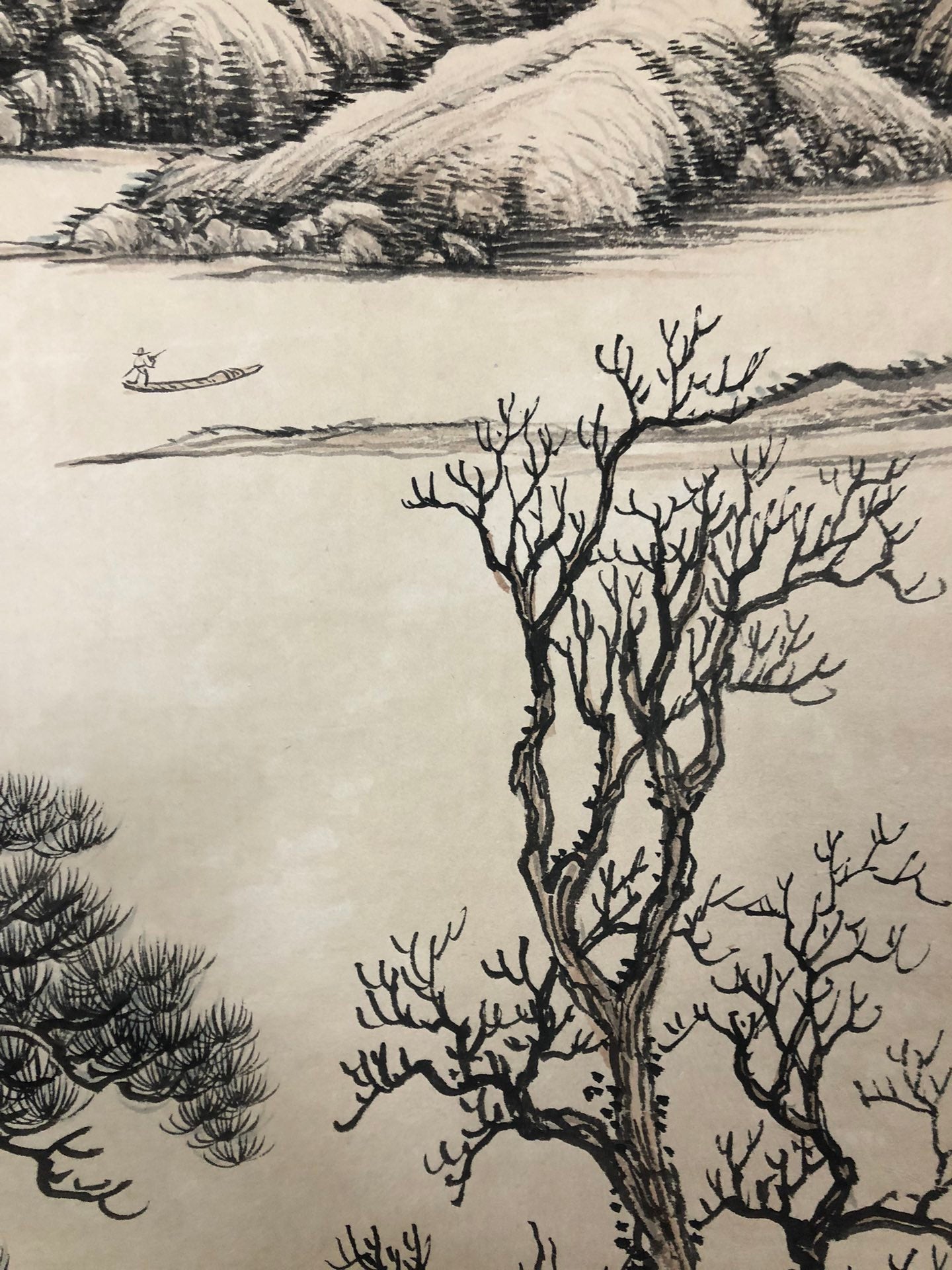 An Exquisite Chinese Ink Painting Hanging Scroll By Wang Hui