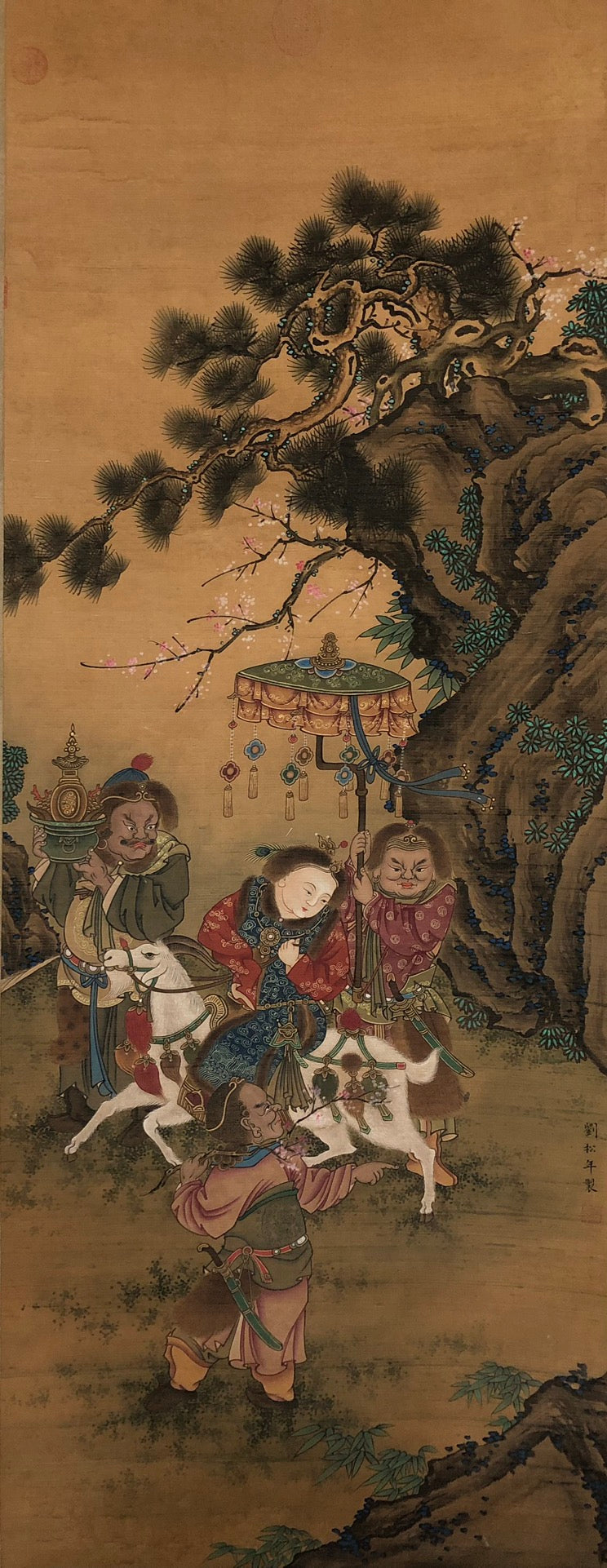 An Exquisite Chinese Ink Painting Hanging Scroll By Liu Songnian