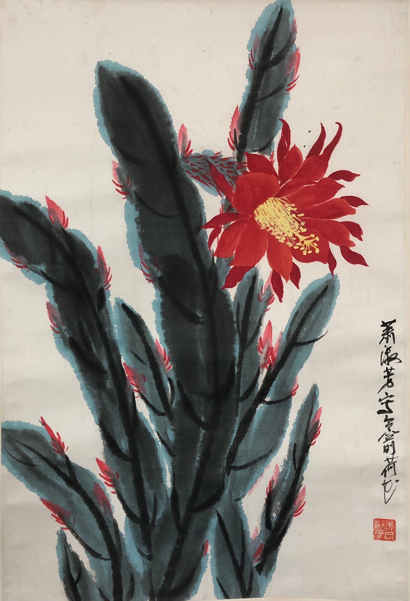 An Exquisite Chinese Ink Painting Hanging Scroll By Xiao Shufang