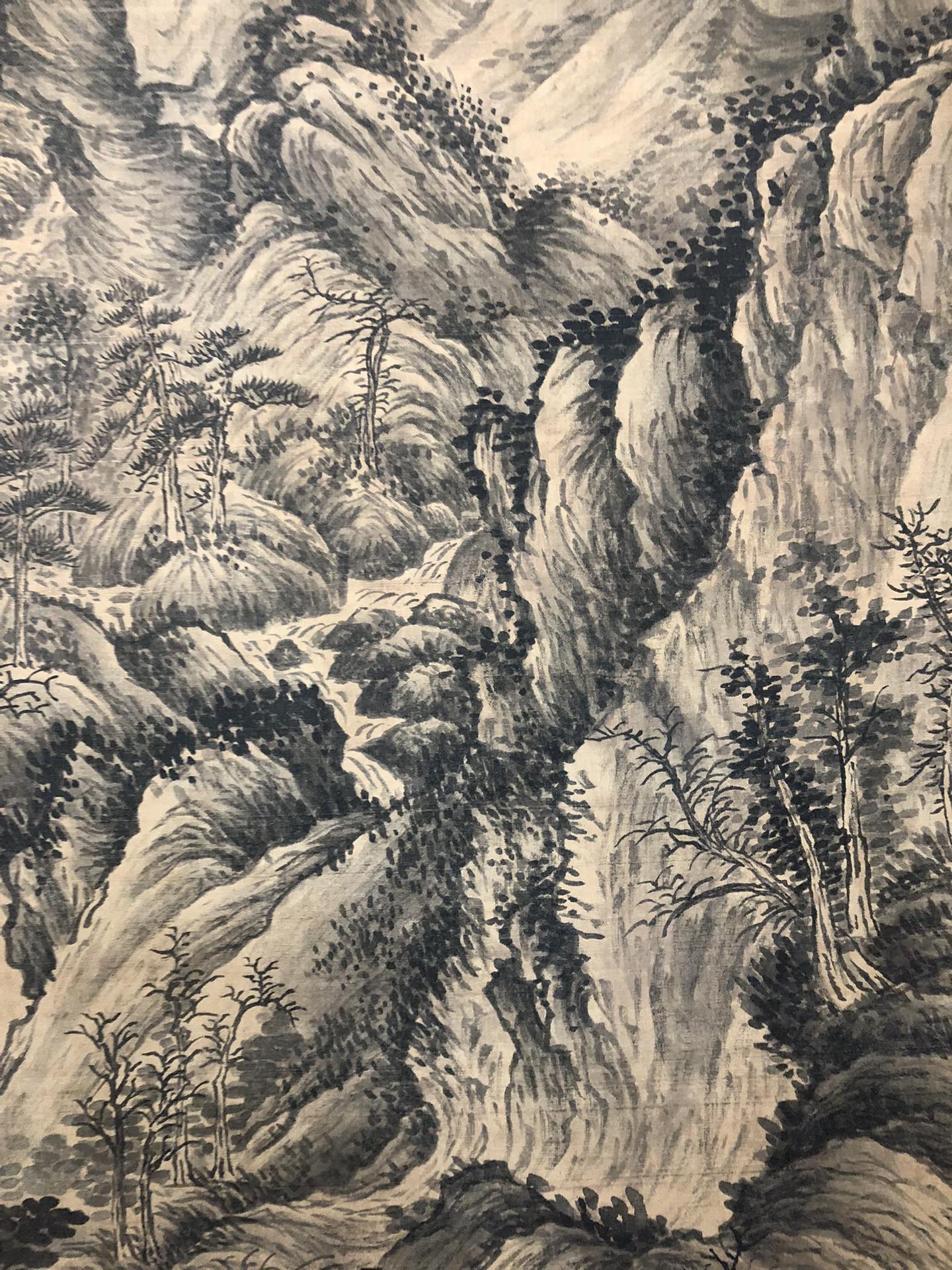 An Exquisite Chinese Ink Painting Hanging Scroll By Dong Qichang