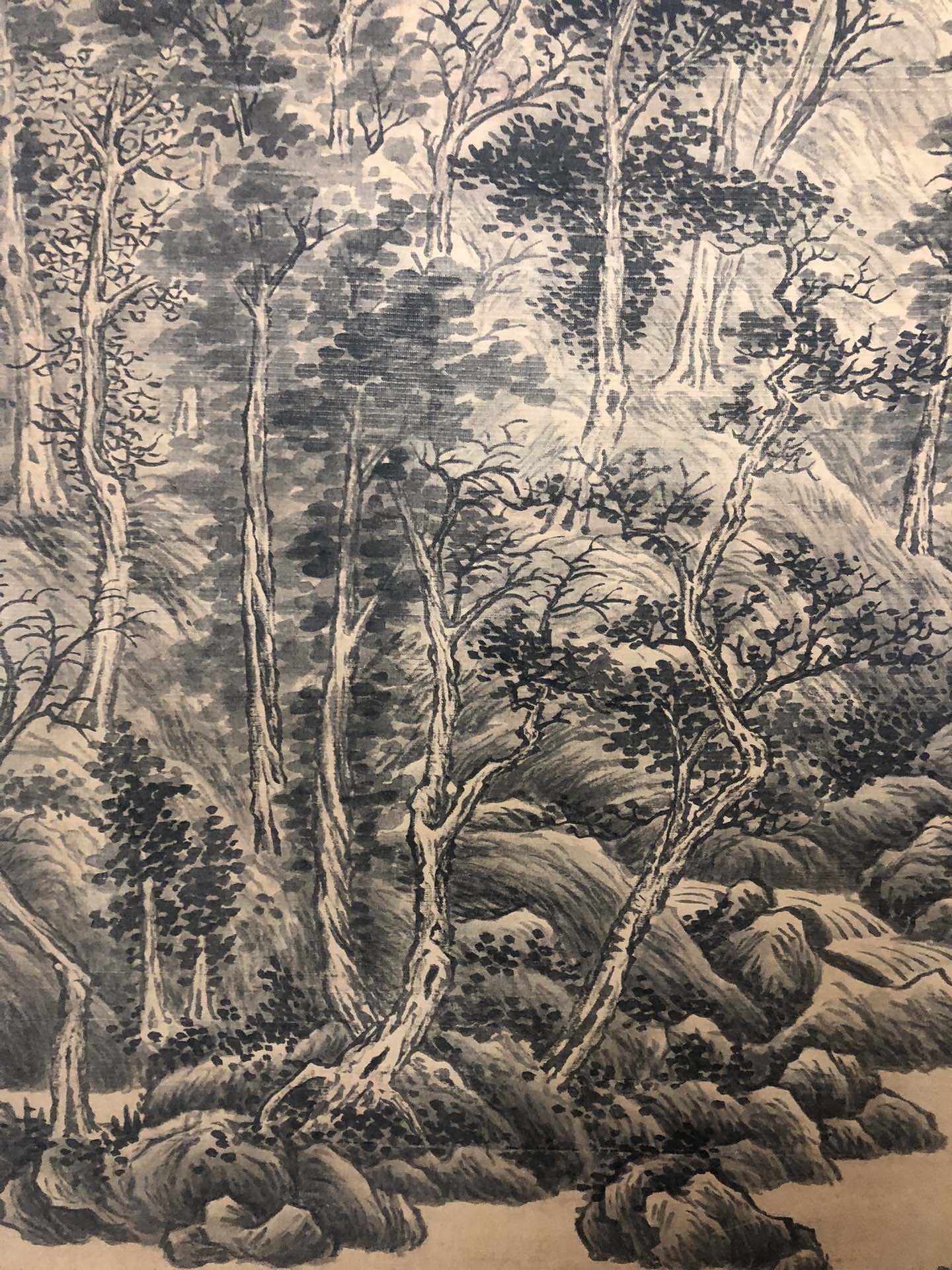 An Exquisite Chinese Ink Painting Hanging Scroll By Dong Qichang