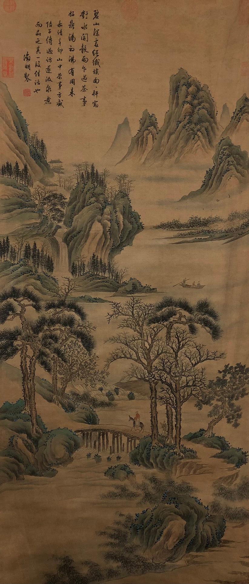 A Gorgeous Chinese Ink Painting Hanging Scroll By Wen Zhengming