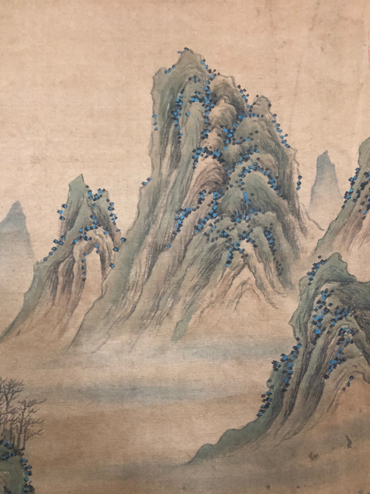 A Gorgeous Chinese Ink Painting Hanging Scroll By Wen Zhengming