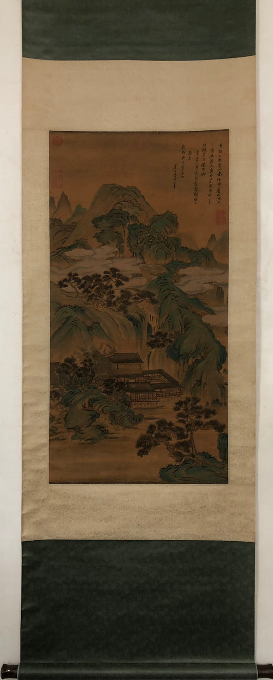 A Gorgeous Chinese Ink Painting Hanging Scroll By Wang Hui