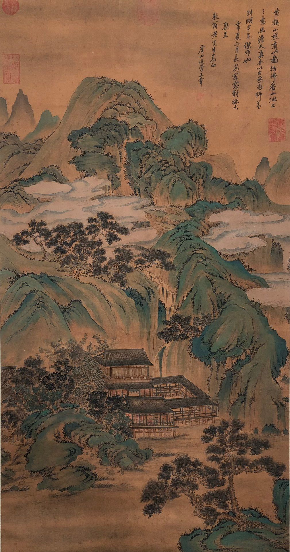 A Gorgeous Chinese Ink Painting Hanging Scroll By Wang Hui