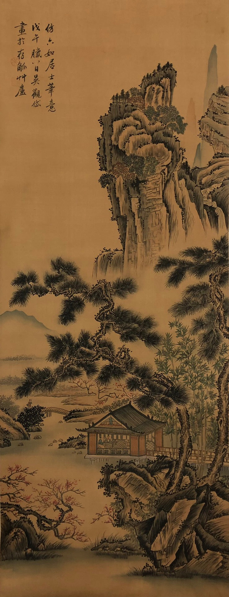 A Gorgeous Chinese Ink Painting Hanging Scroll By Wu Guandai