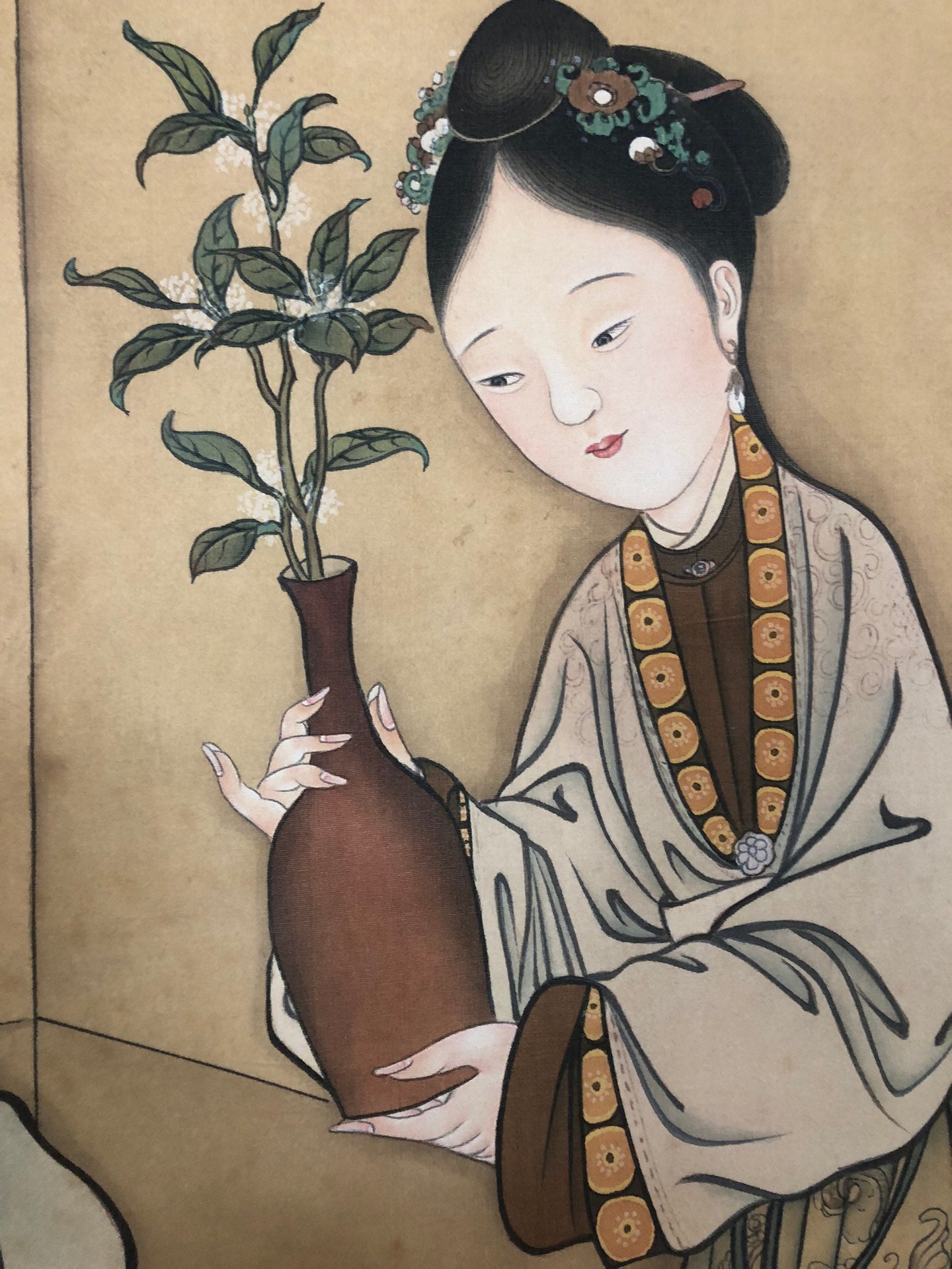 A Gorgeous Chinese Ink Painting Hanging Scroll By Gai Qi