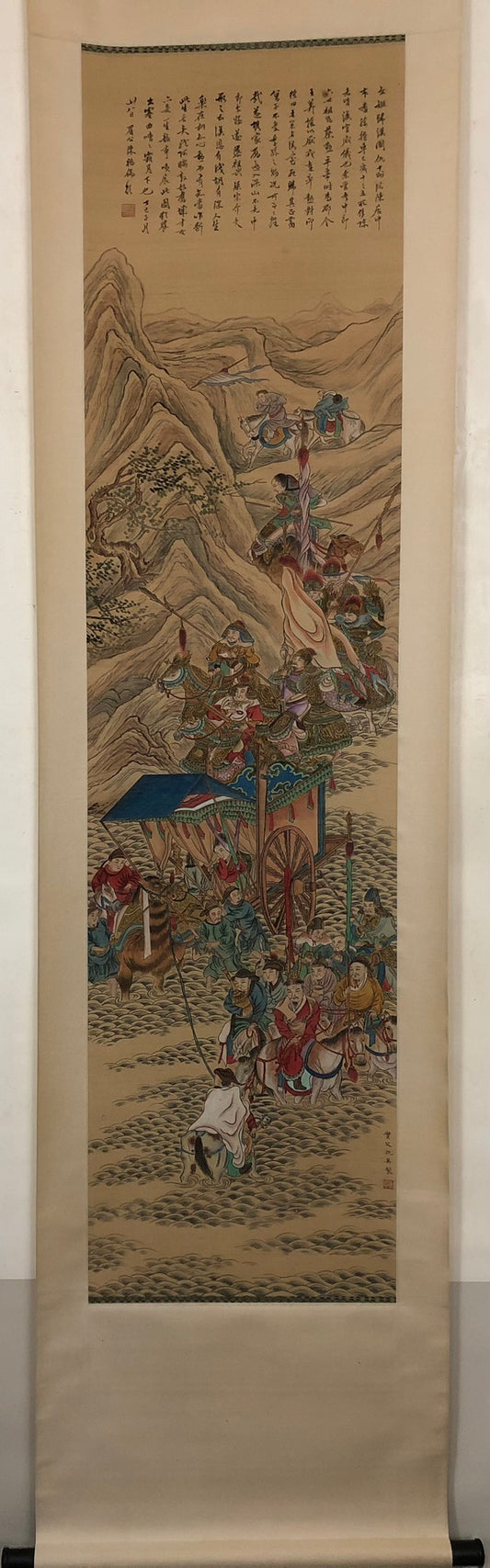 A Gorgeous Chinese Ink Painting Hanging Scroll By Qiu Ying