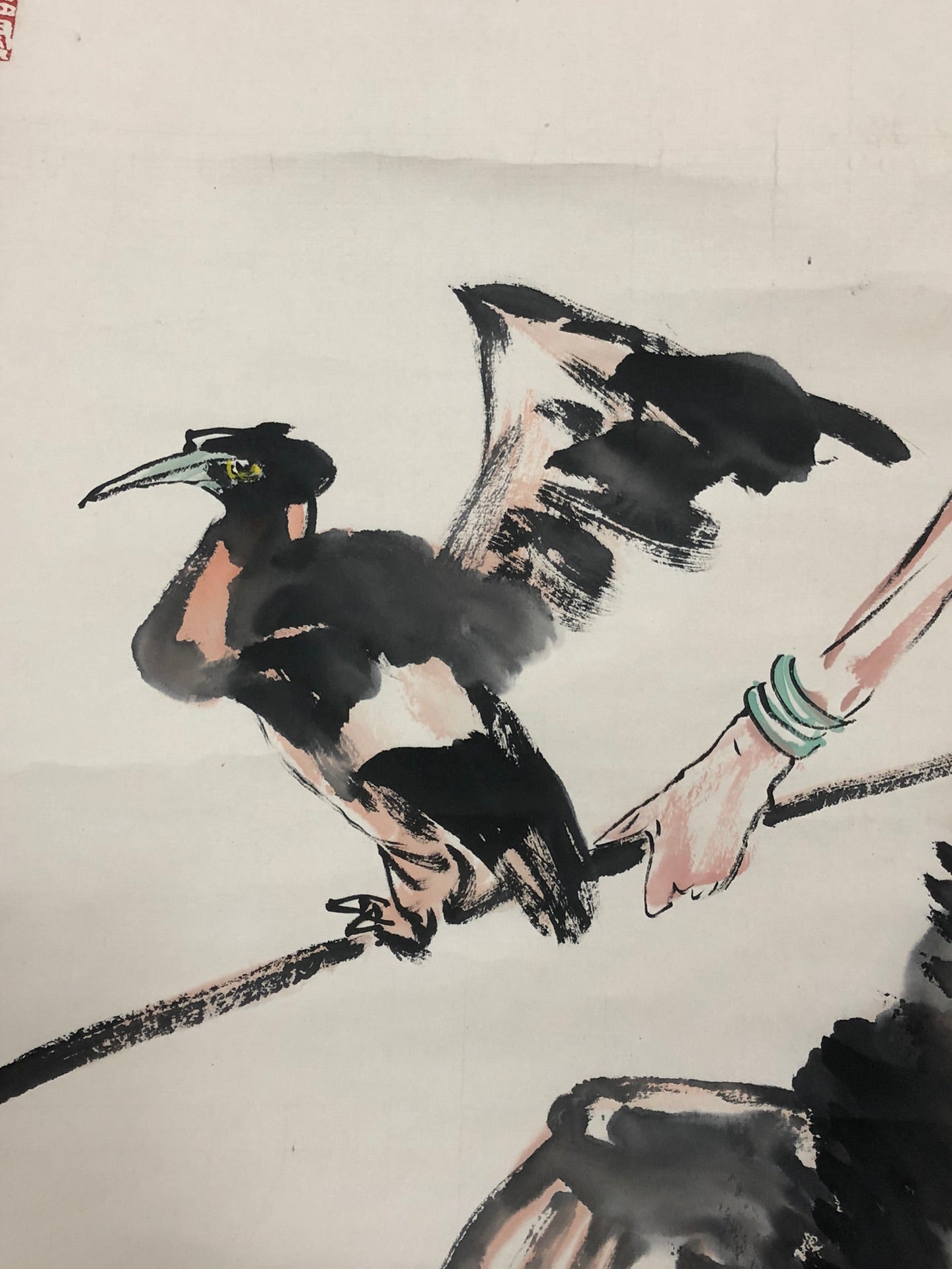 A Gorgeous Chinese Ink Painting Hanging Scroll By Lin Yong