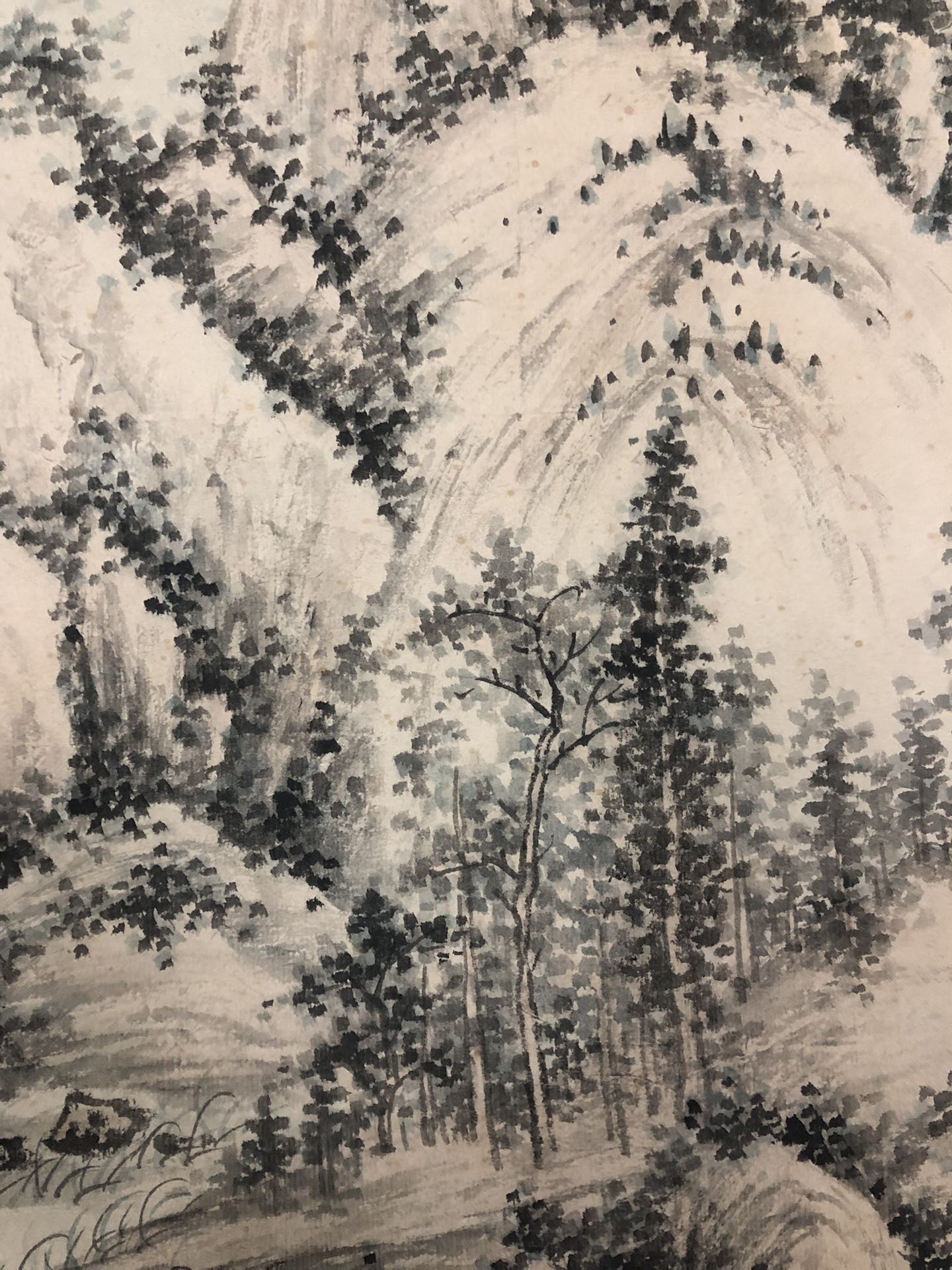 A Gorgeous Chinese Ink Painting Hanging Scroll By Qi Gong