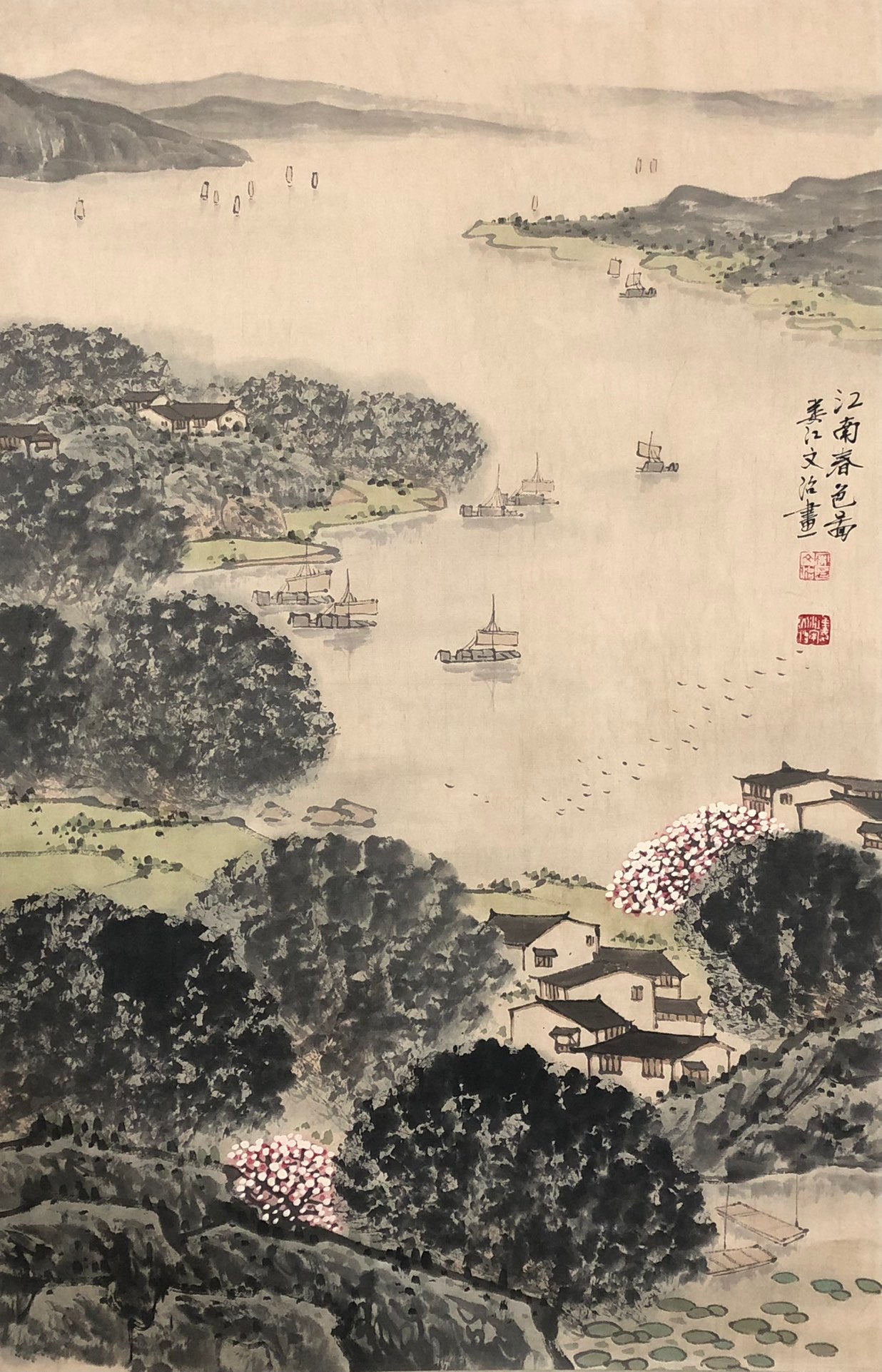 A Precious Chinese Ink Painting Hanging Scroll By Song Wenzhi