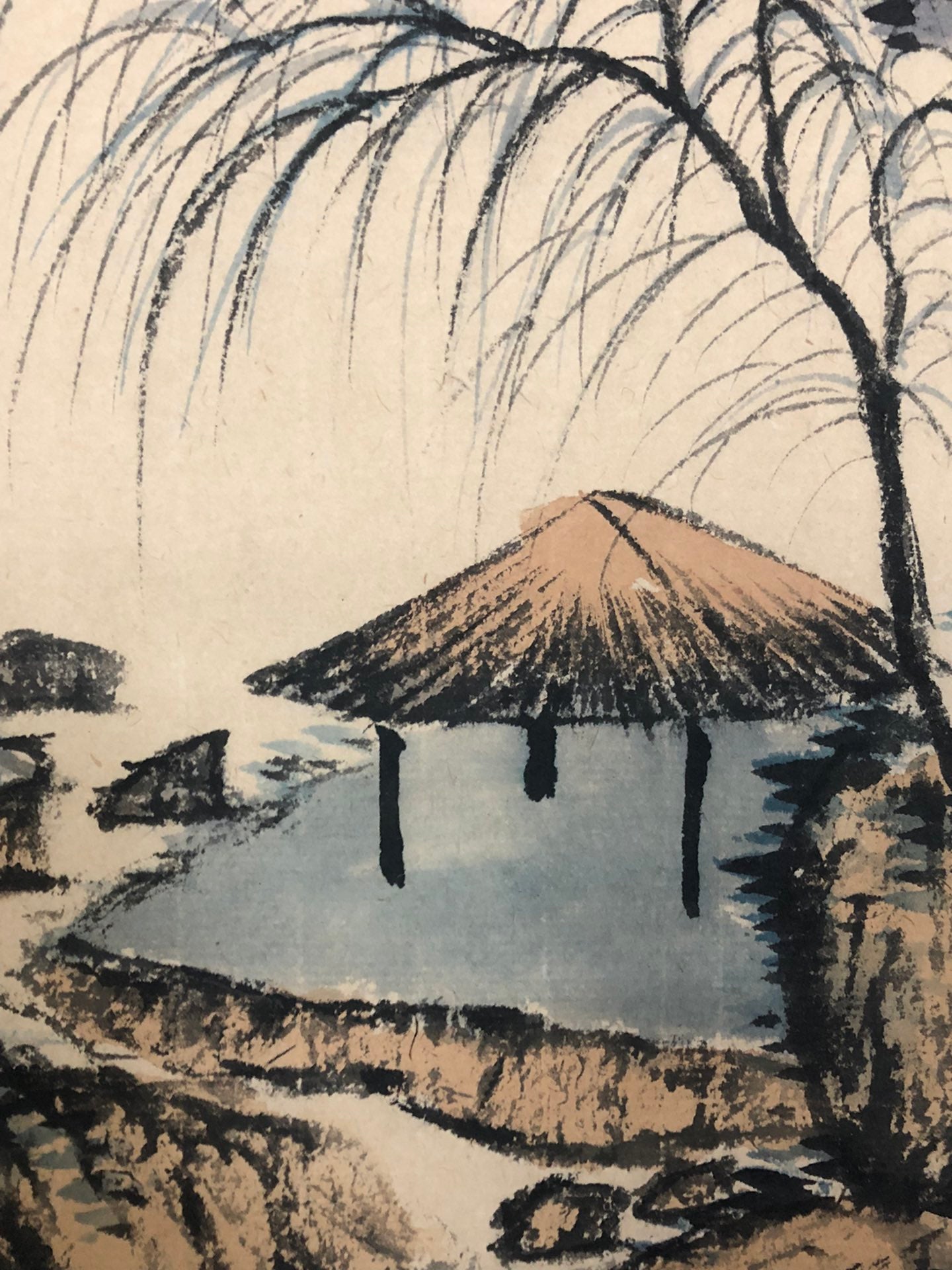 A Precious Chinese Ink Painting Hanging Scroll By Qi Gong