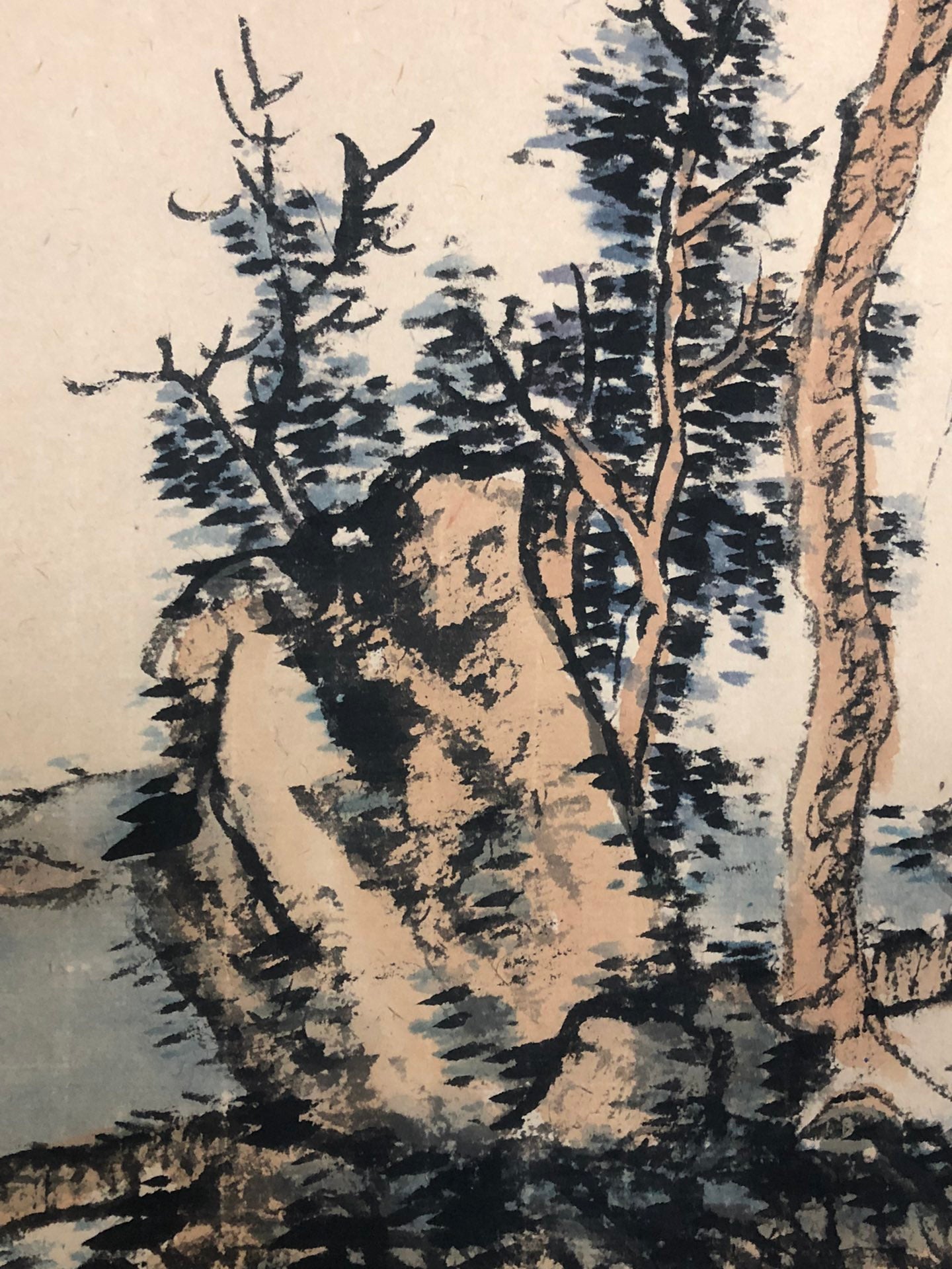 A Precious Chinese Ink Painting Hanging Scroll By Qi Gong