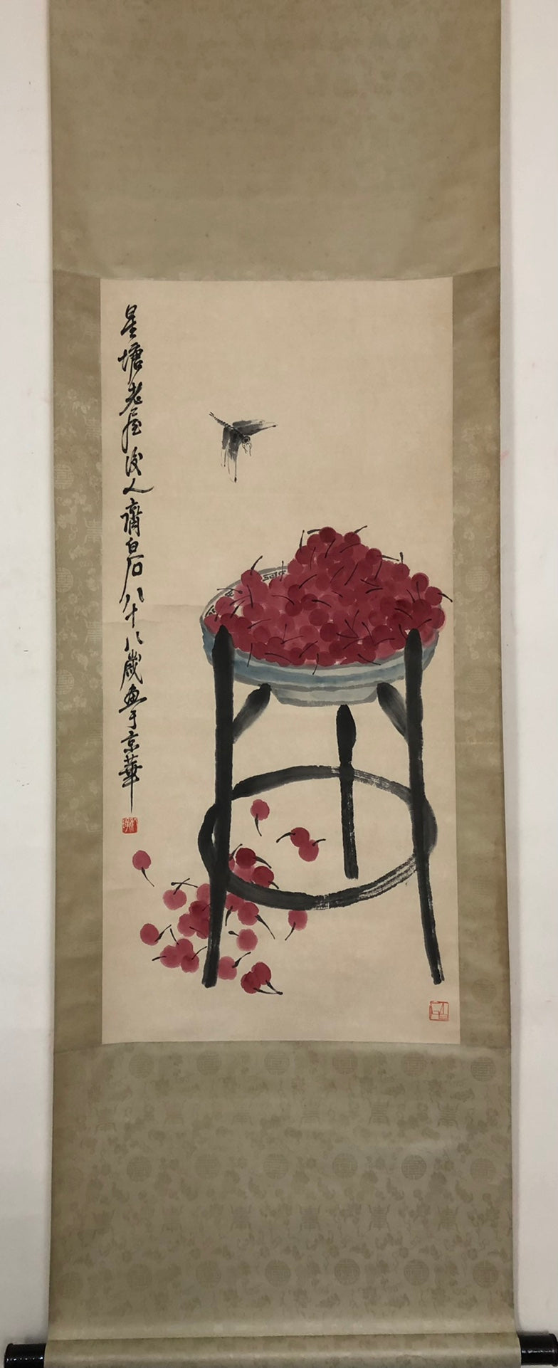 A Precious Chinese Ink Painting Hanging Scroll By Qi Baishi