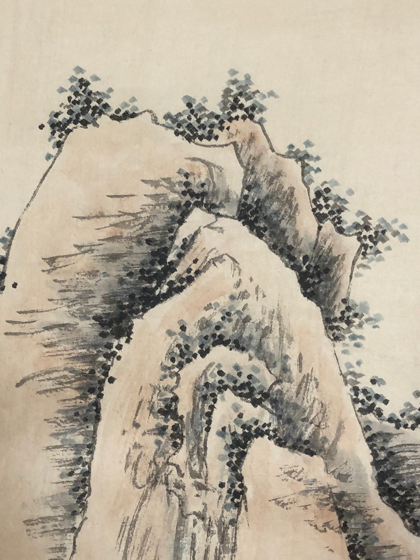 A Precious Chinese Ink Painting Hanging Scroll By Qi Gong