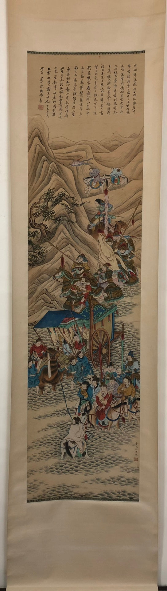 A Precious Chinese Ink Painting Hanging Scroll By Qiu Ying