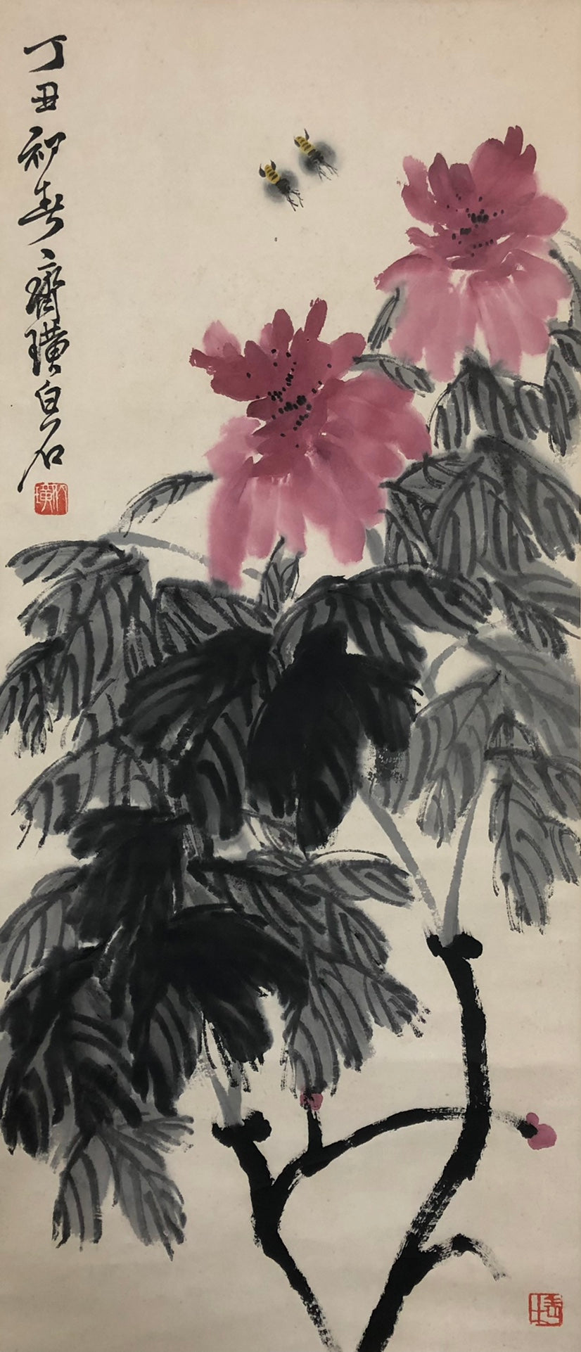 A Precious Chinese Ink Painting Hanging Scroll By Qi Baishi