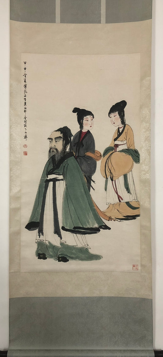 A Wonderful Chinese Ink Painting Hanging Scroll By Fu Baoshi