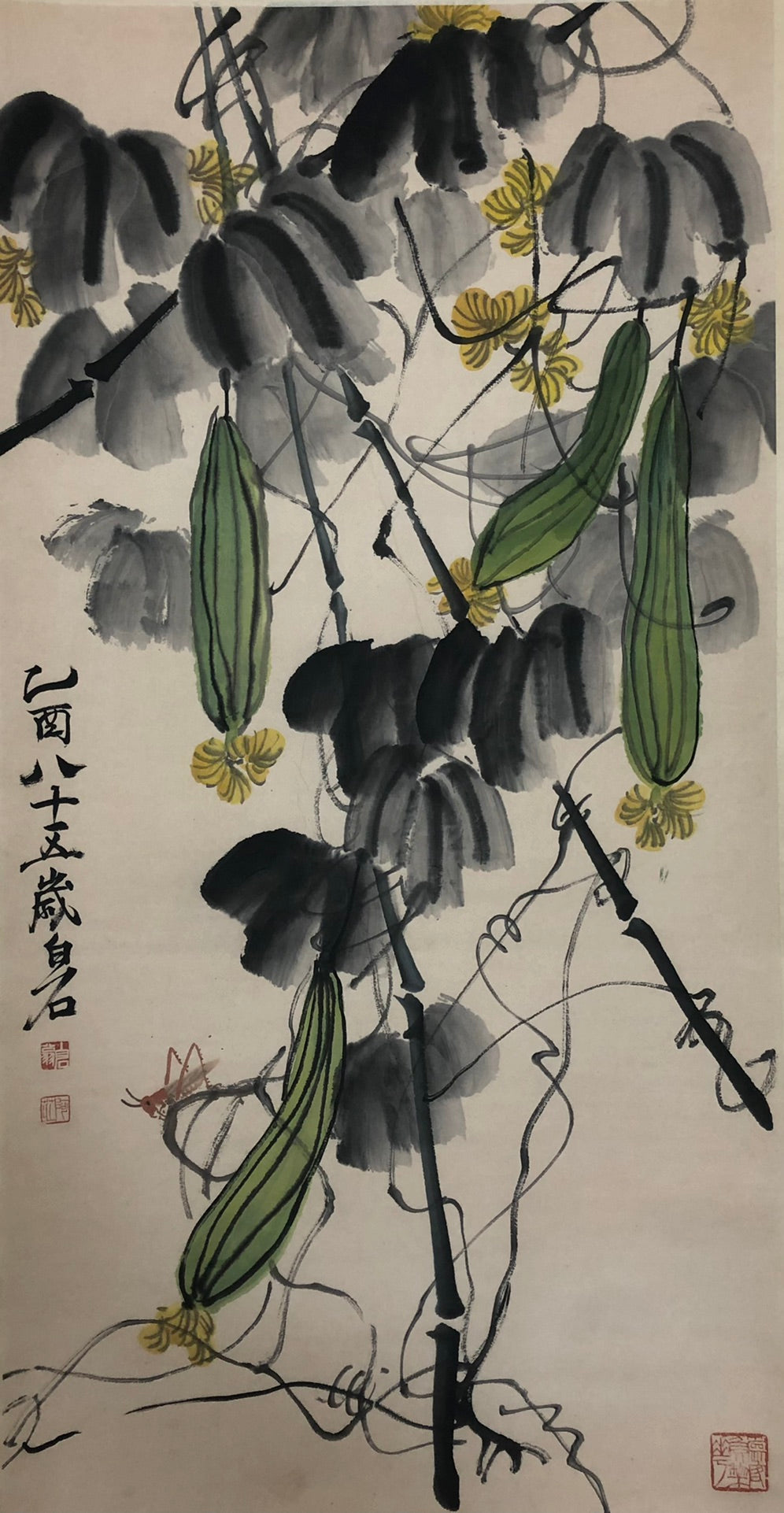 A Wonderful Chinese Ink Painting Hanging Scroll By Qi Baishi