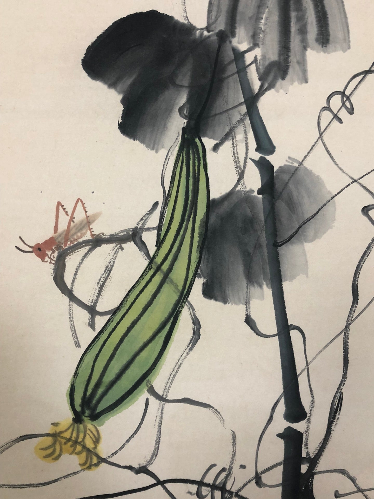 A Wonderful Chinese Ink Painting Hanging Scroll By Qi Baishi