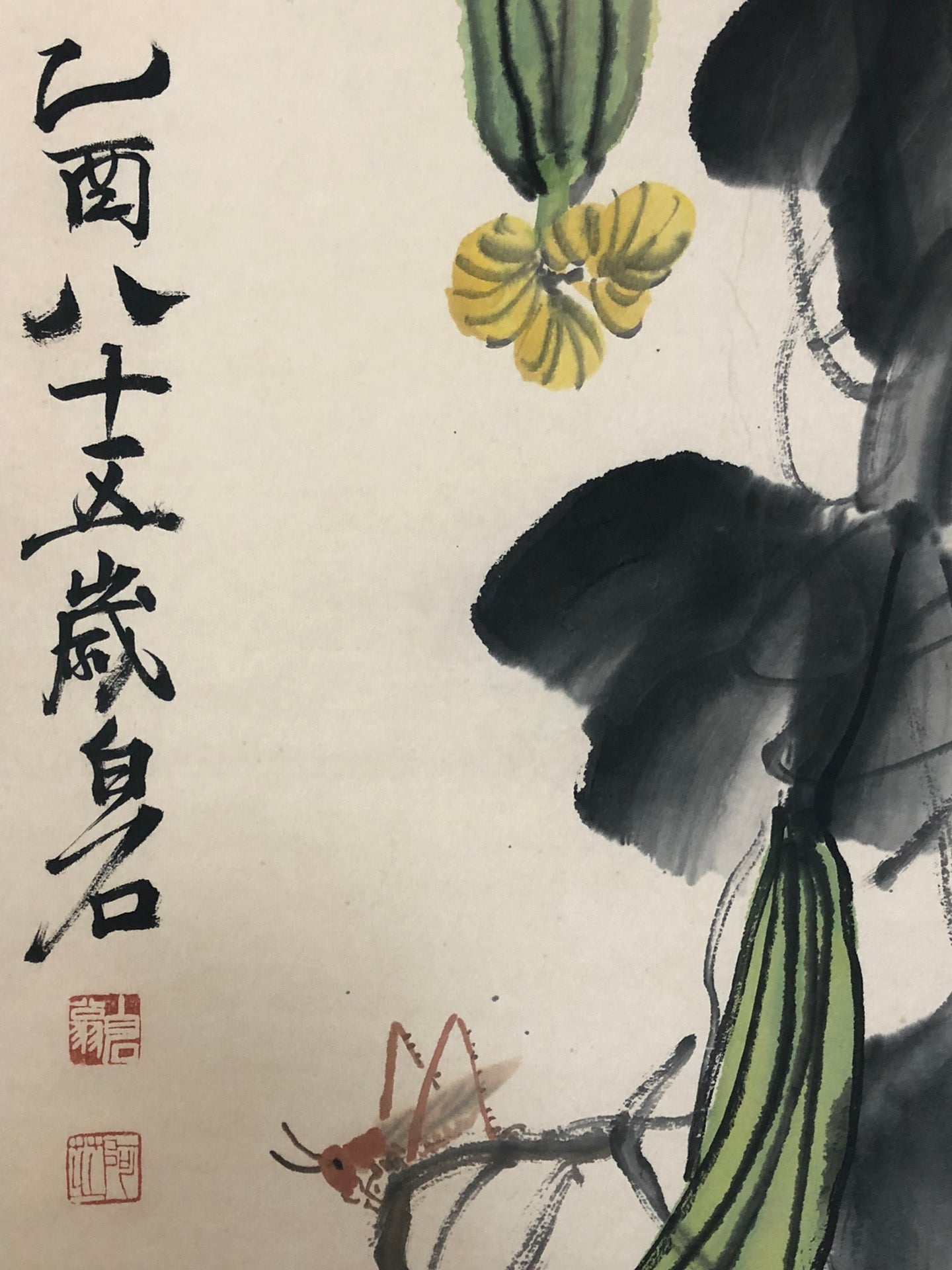 A Wonderful Chinese Ink Painting Hanging Scroll By Qi Baishi