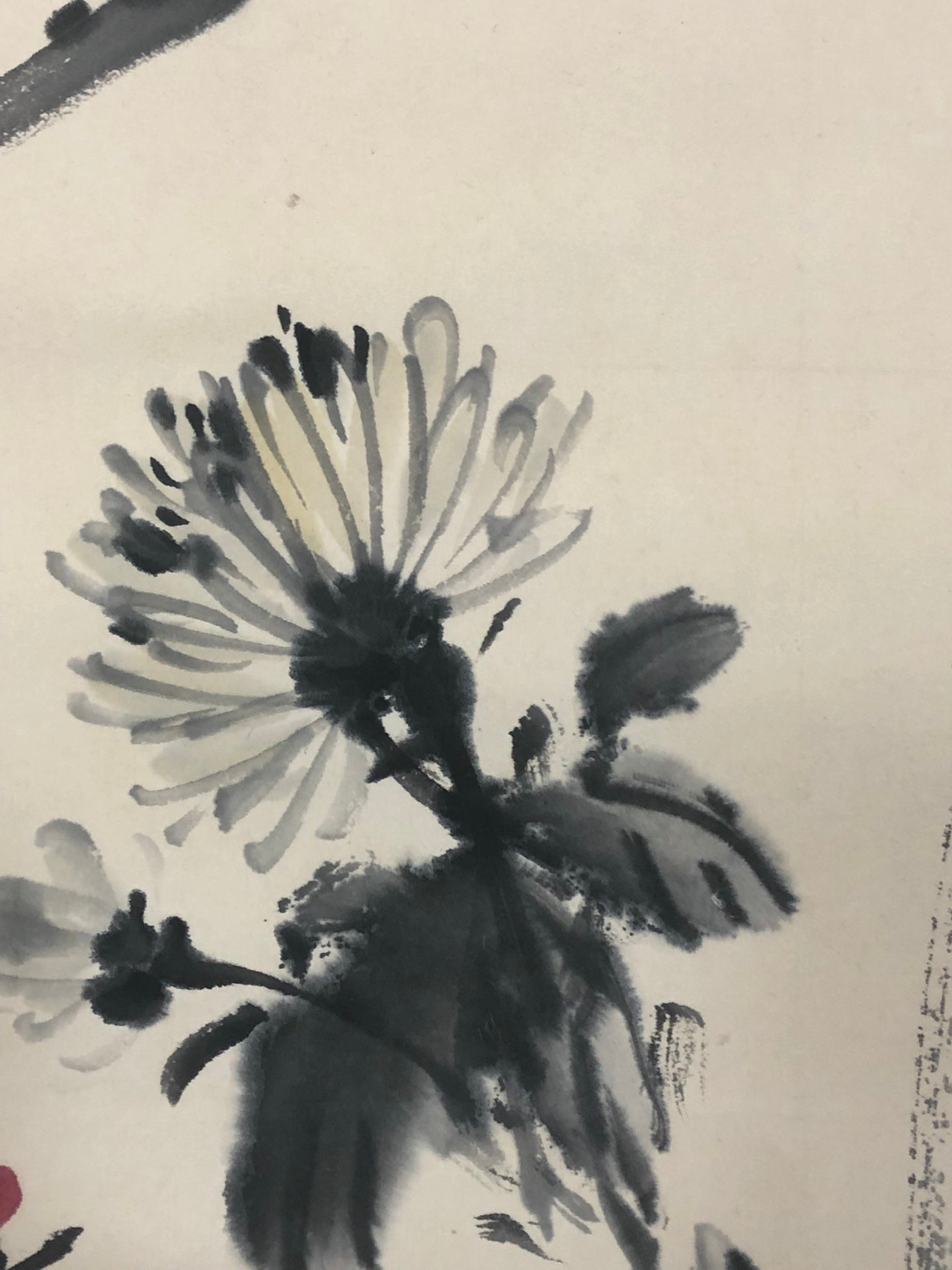 A Wonderful Chinese Ink Painting Hanging Scroll By Guan Shanyue