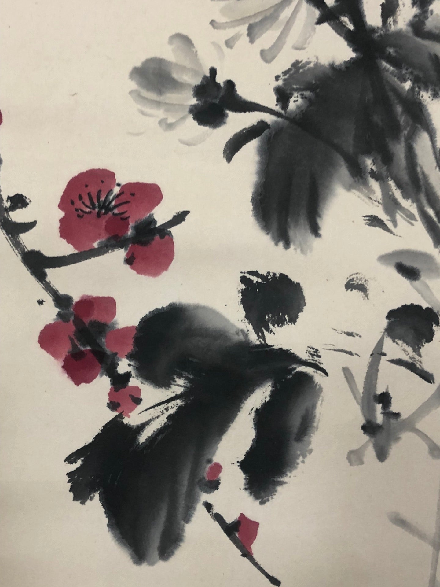 A Wonderful Chinese Ink Painting Hanging Scroll By Guan Shanyue