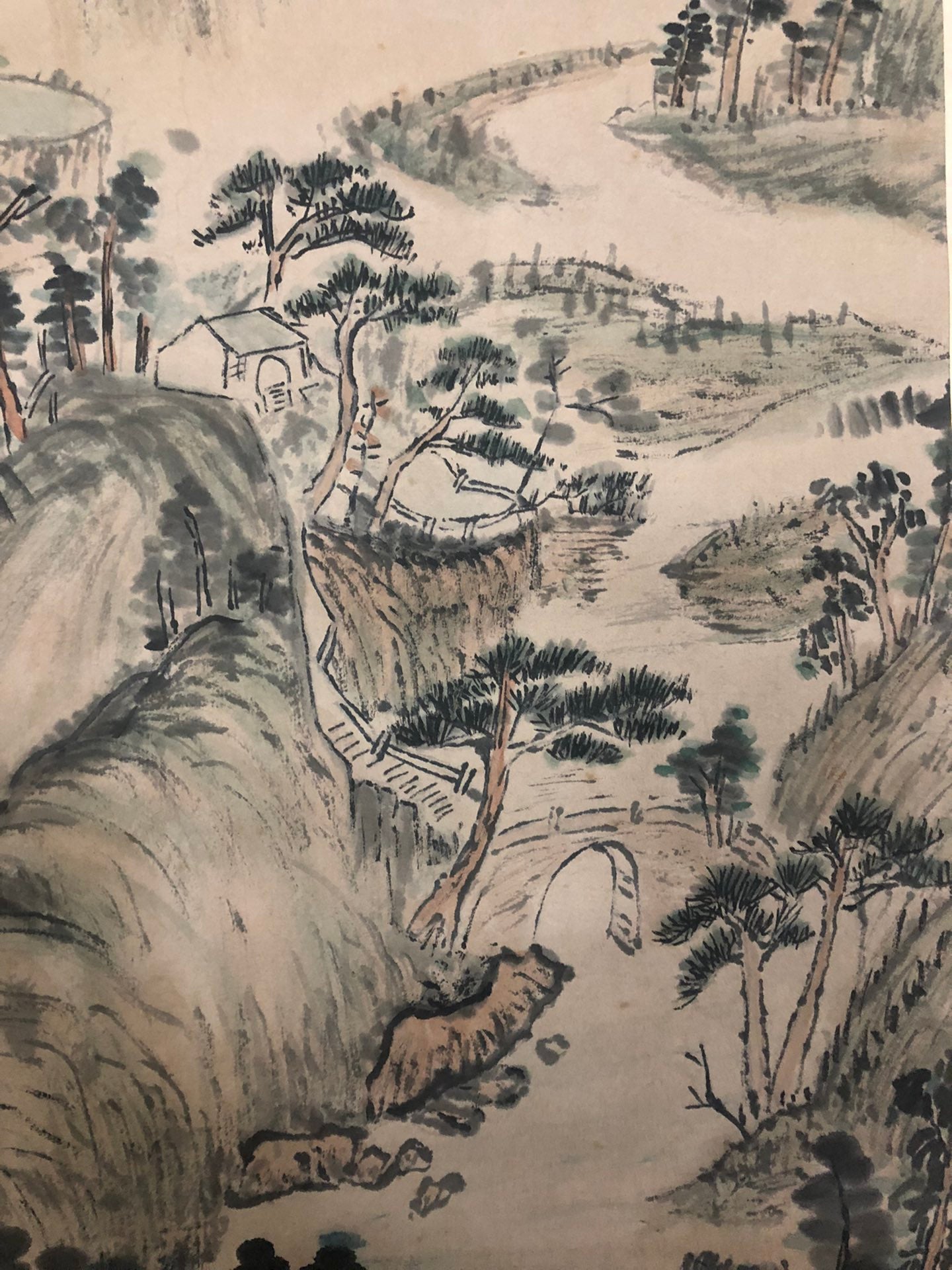 A Marvelous Chinese Ink Painting Hanging Scroll By Wang Yuanqi