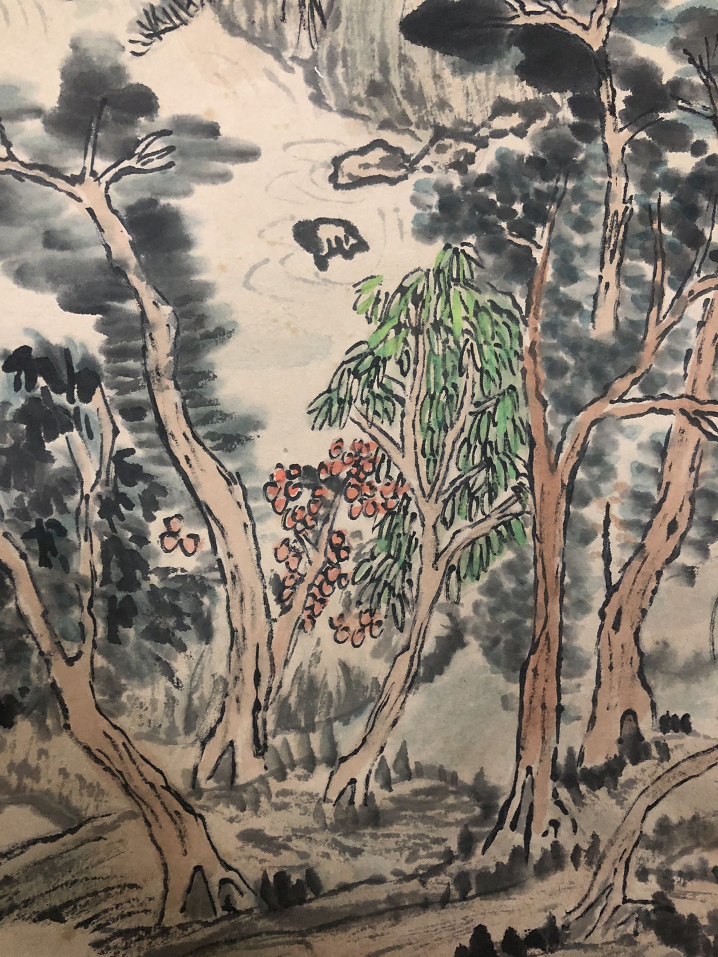 A Marvelous Chinese Ink Painting Hanging Scroll By Wang Yuanqi