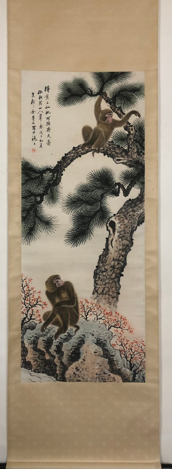 A Marvelous Chinese Ink Painting Hanging Scroll By Jin Mengshi