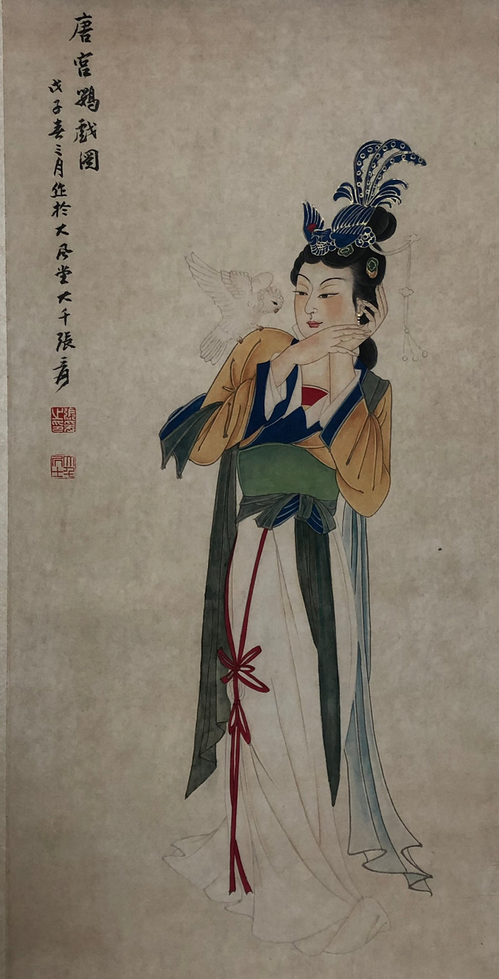 A Marvelous Chinese Ink Painting Hanging Scroll By Zhang Daqian