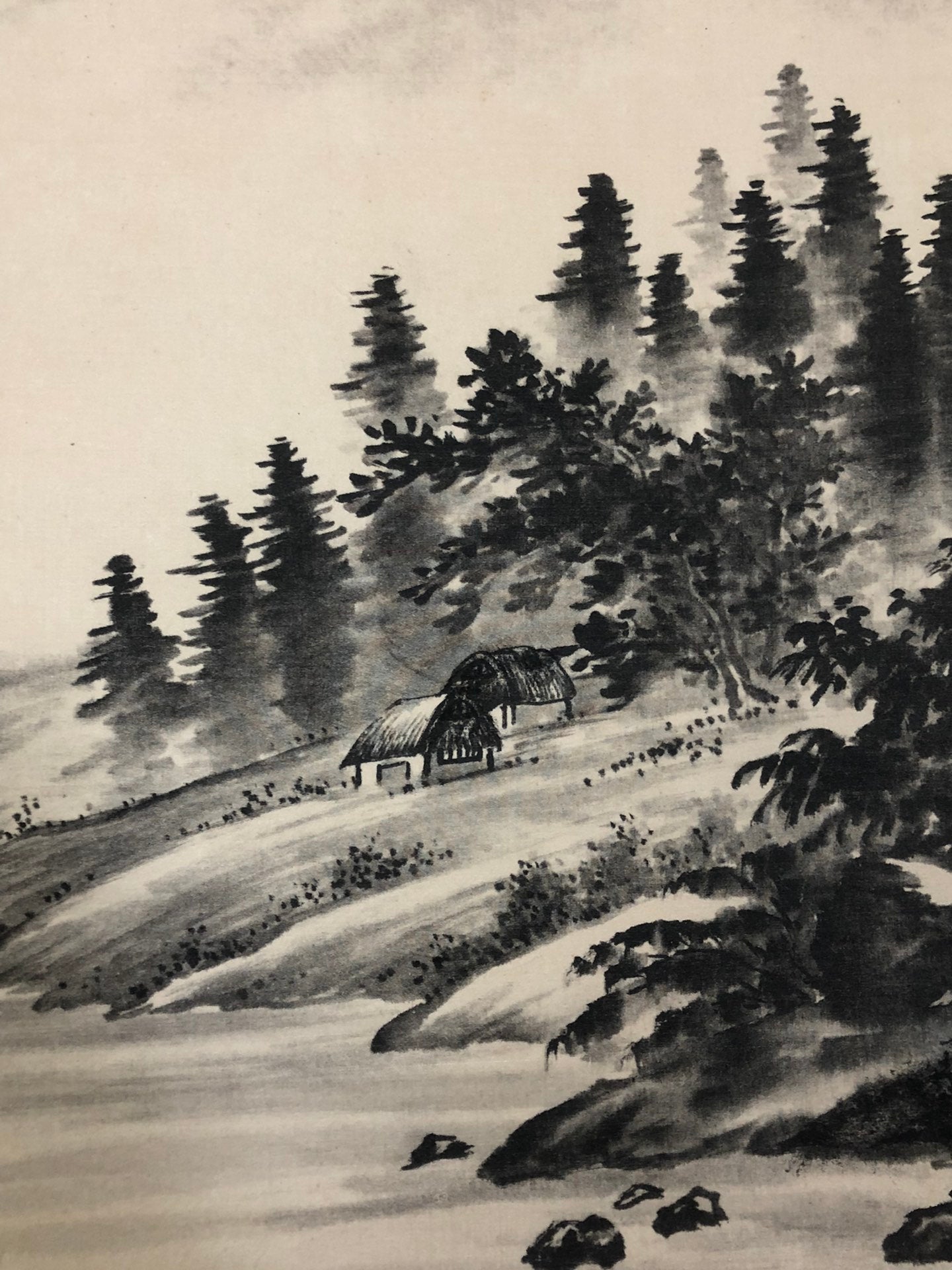 A Marvelous Chinese Ink Painting Hanging Scroll By Huang Junbi